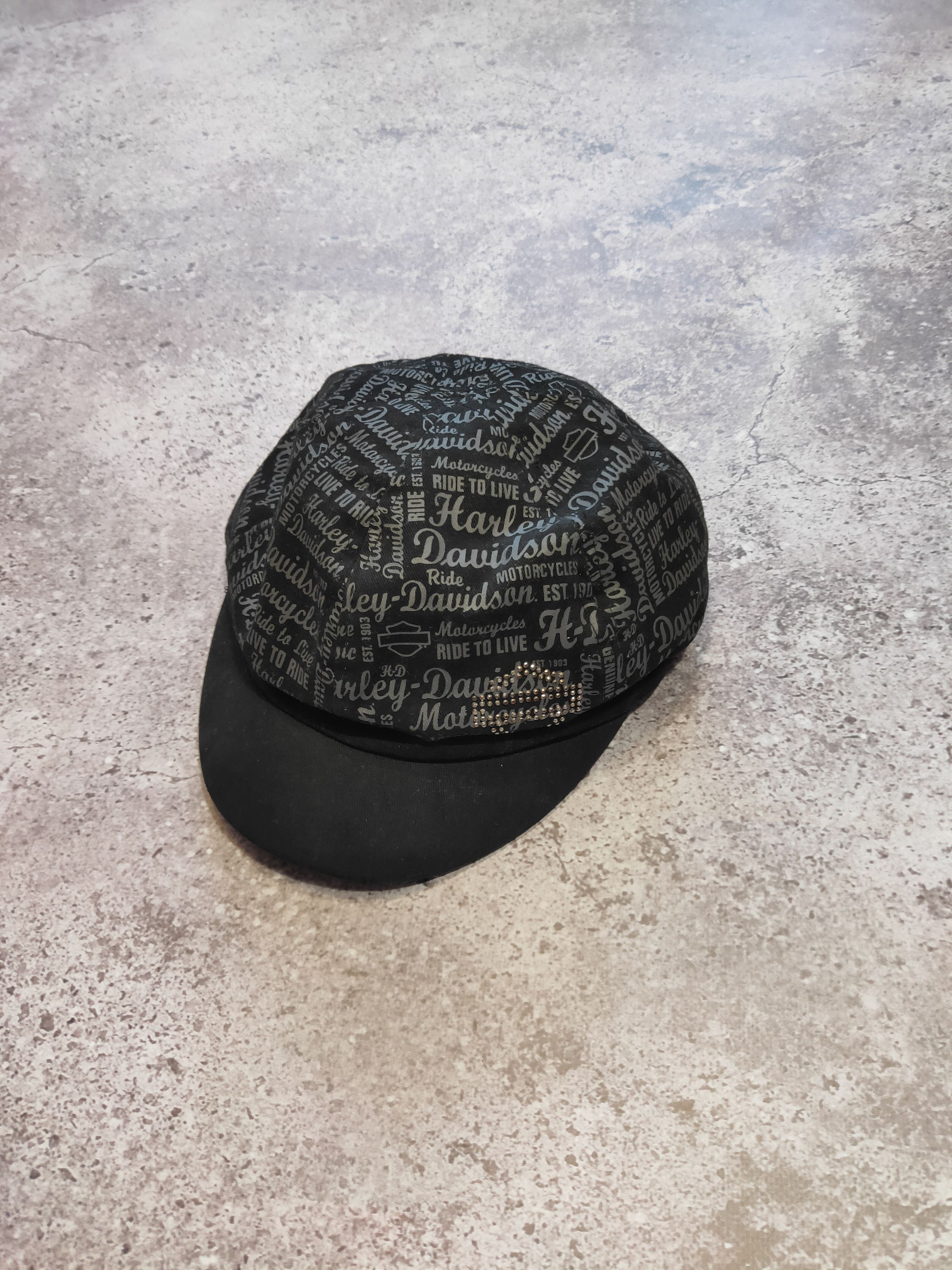 Harley Davidson × Vintage Vintage Harley Davidson Studded Cadet Hat Cap Size ONE SIZE - 2 Thumbnail