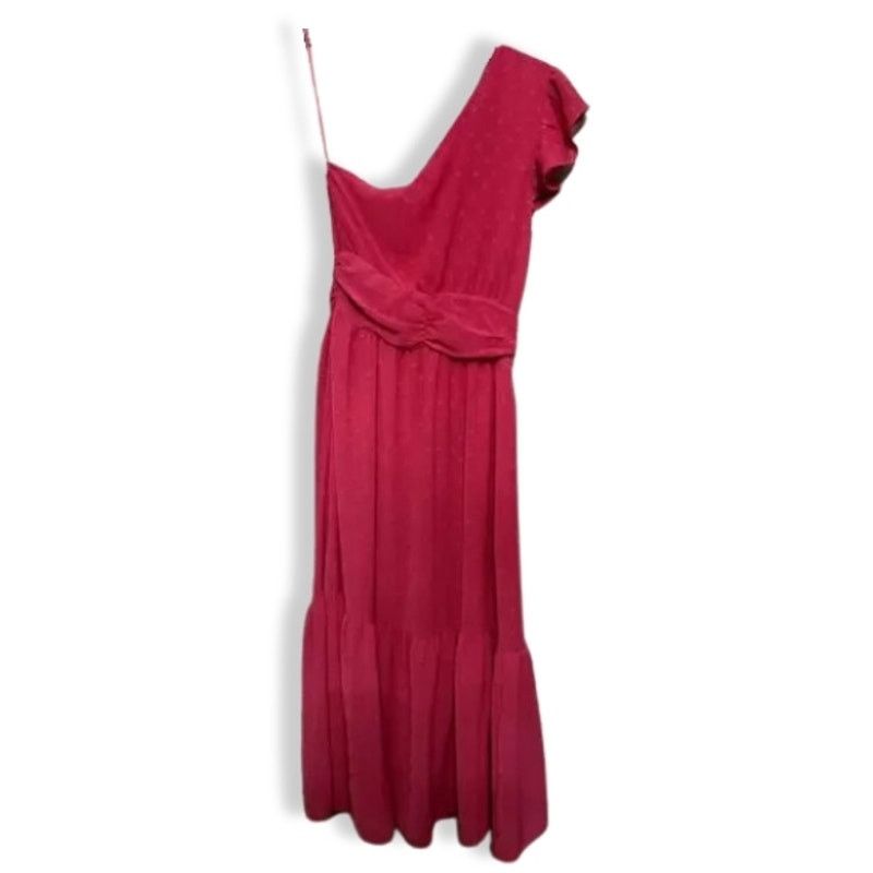 Other Chelsea28 Midi Dress Swiss Dot Pattern One Shoulder Pink XXS Size XXS / US 00 / IT 34 - 5 Thumbnail