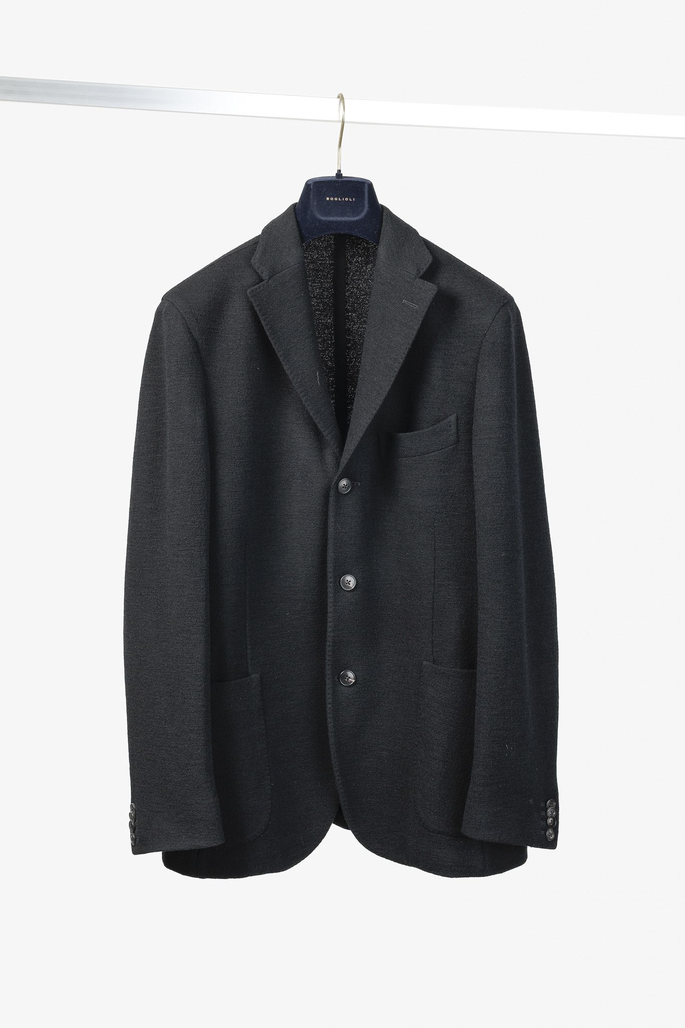 Boglioli Boglioli Black Virgin Wool Knit K-Jacket Blazer Size 38R - 1 Thumbnail