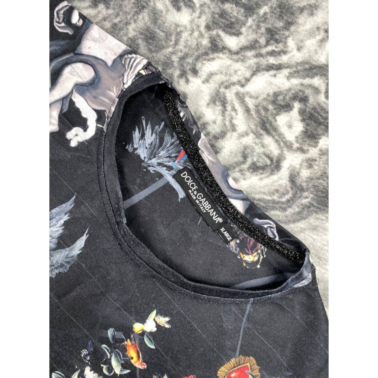 Dolce & Gabbana Dolce&Gabbana T-Shirt Black Logo Men XL Crew Neck Short Sleeve Size US XL / EU 56 / 4 - 6 Thumbnail