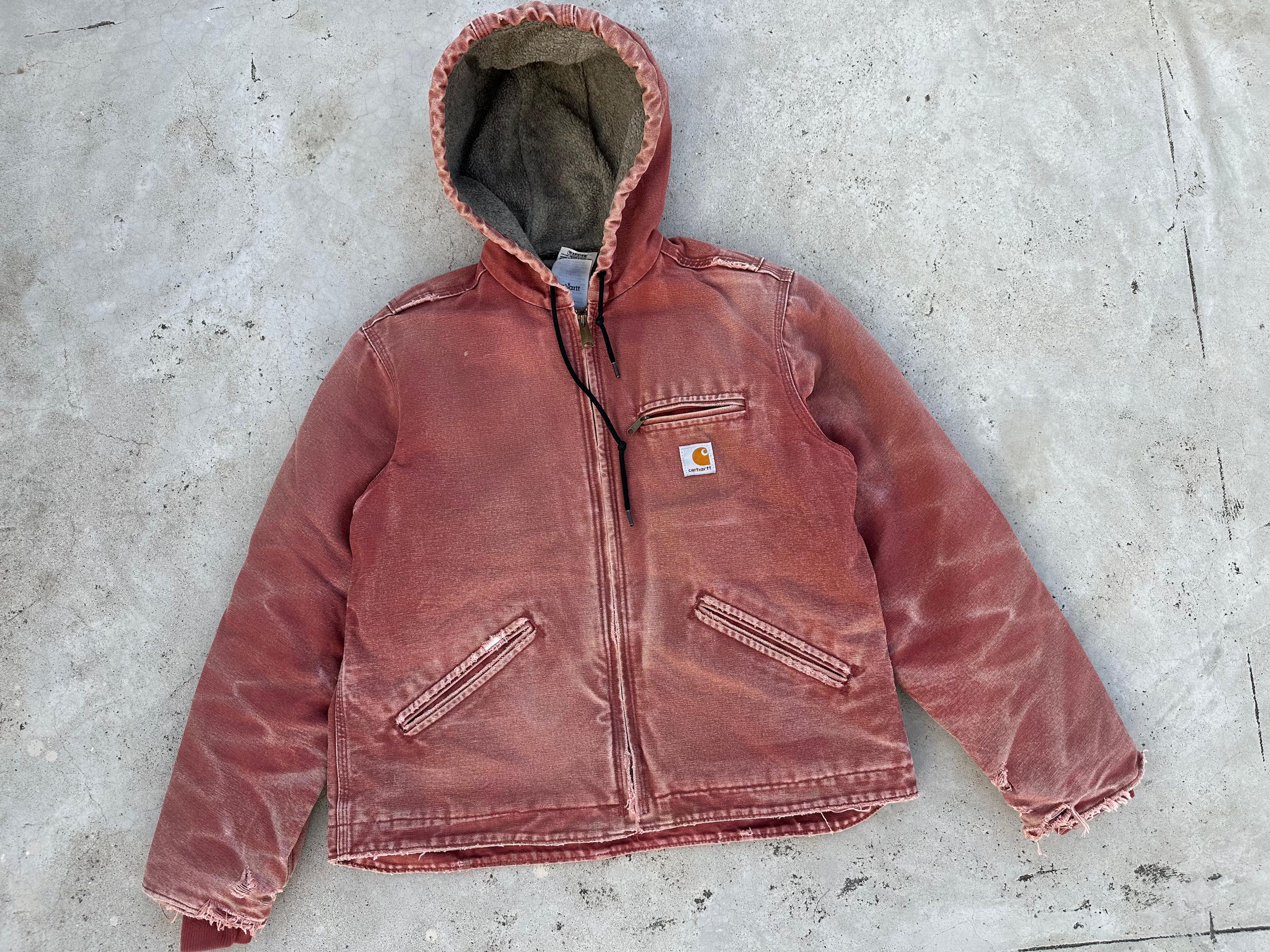 Carhartt Faded pink Vintage Y2K Carhartt Hooded Jacket WJ141 VRS Size US M / EU 48-50 / 2 - 2 Thumbnail