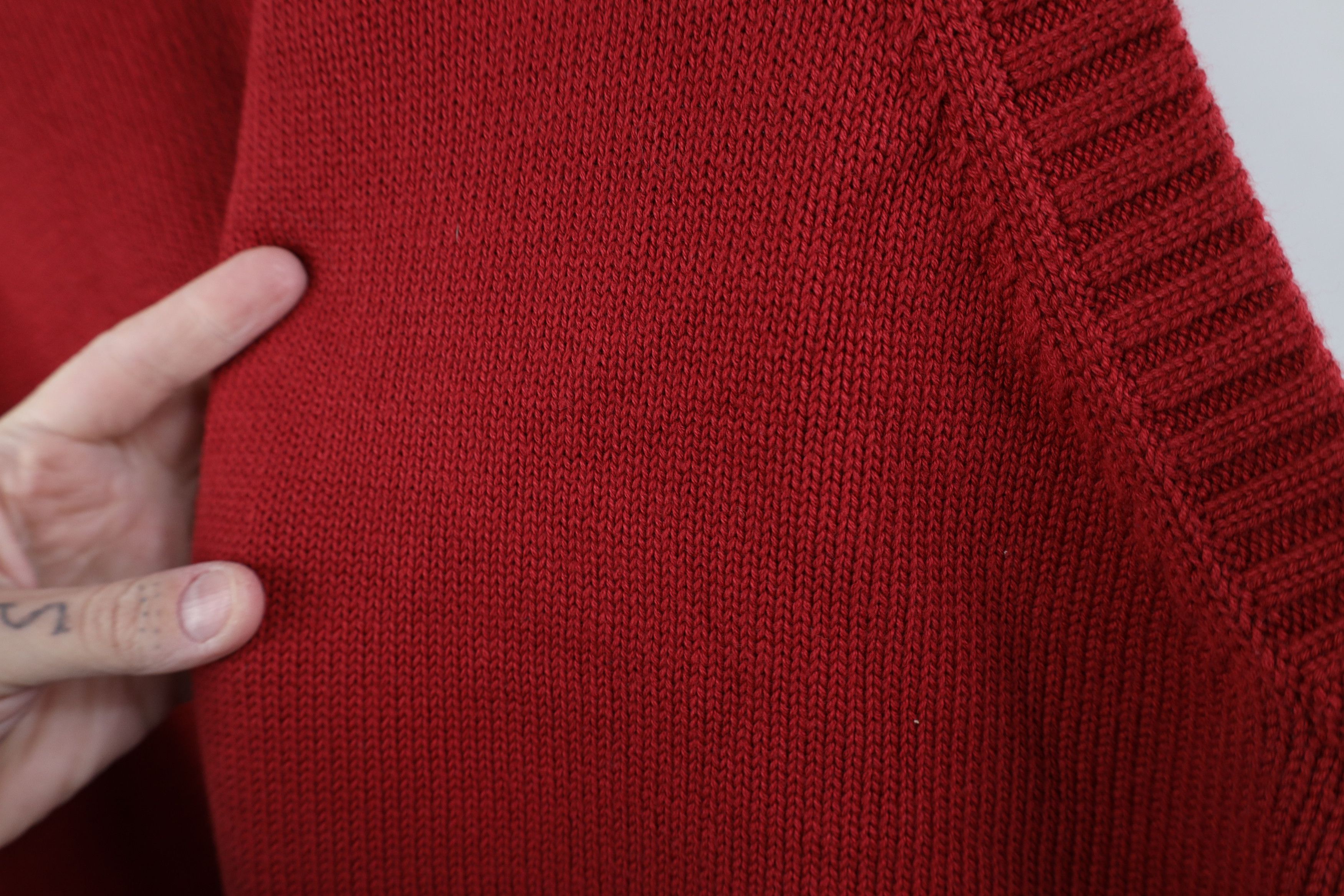 L.L. Bean Vintage 90s LL Bean Cotton Knit V-Neck Sweater Vest Red Size US XL / EU 56 / 4 - 6 Thumbnail