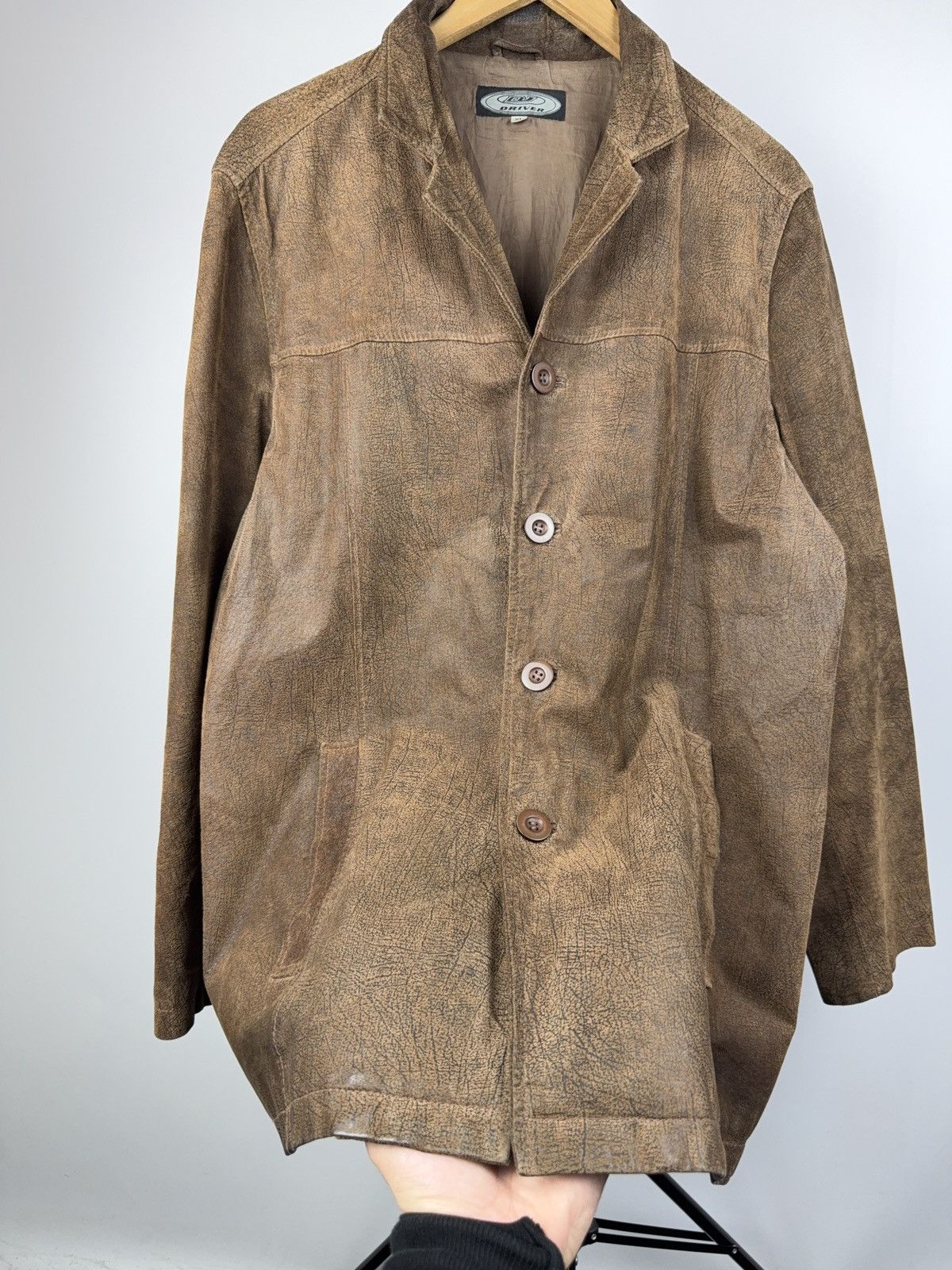 Japanese Brand Avant Garde 90s Retro Vintage Brown Leather Blazer Jacket XL Size US XL / EU 56 / 4 - 6 Thumbnail