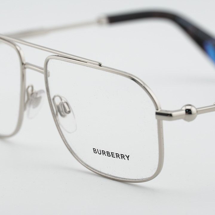 Burberry Burberry BE1391 1005 Eyeglasses Silver 56mm Rectangle Frame Size ONE SIZE - 2 Thumbnail