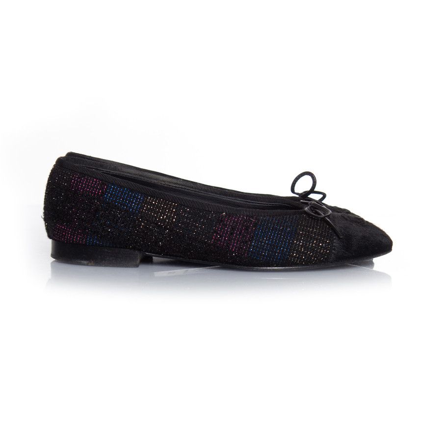 Chanel Chanel, ponyskin and lurex ballerina Size US 7.5 / IT 37.5 - 5 Thumbnail