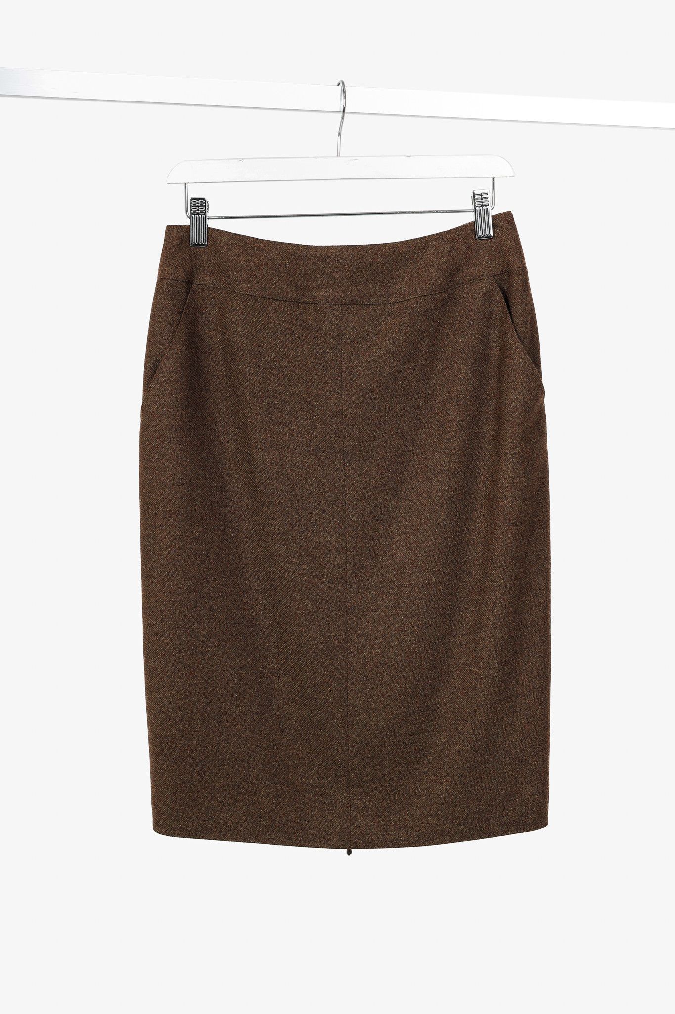 Chanel Chanel 99A Brown Cashmere Pencil Skirt Size 28" / US 6 / IT 42 - 1 Thumbnail