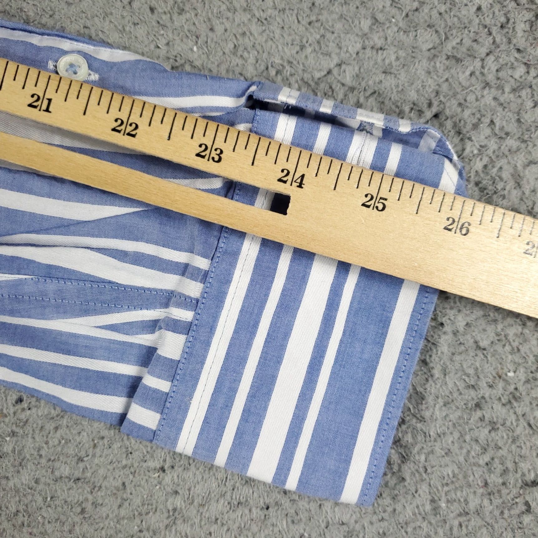 BUGATCHI Bugatchi Uomo Shirt Button-Up Long Sleeve Striped Blue Cotton Classic Fit Adult Large Mens Size US L / EU 52-54 / 3 - 6 Thumbnail