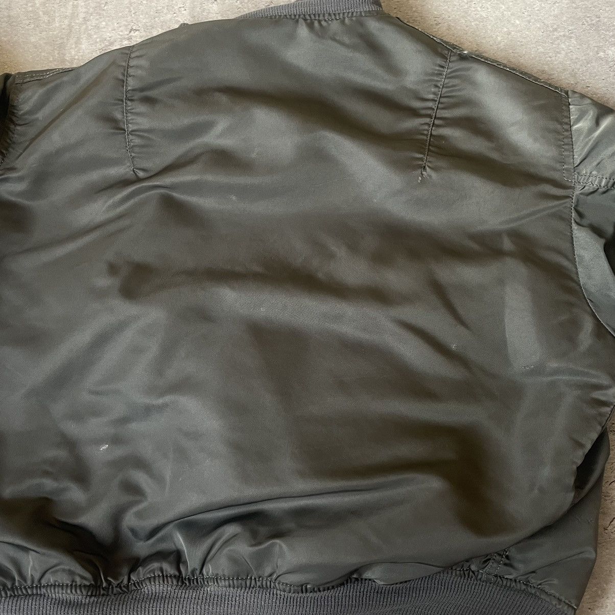 Ma1 Flyer Olive Vintage Nylon Bomber Jacket BoxyFit Oversize