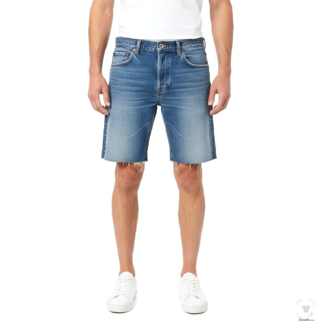 Levi's Levi's 505 Shorts Mens 36 Blue Denim Bermuda Distressed 5-Pocket Zip Fly Casual Mid Rise Inseam 8" Regular Fit 100% Cotton Blue Jeans Shorts Size US 36 / EU 52 - 4 Thumbnail