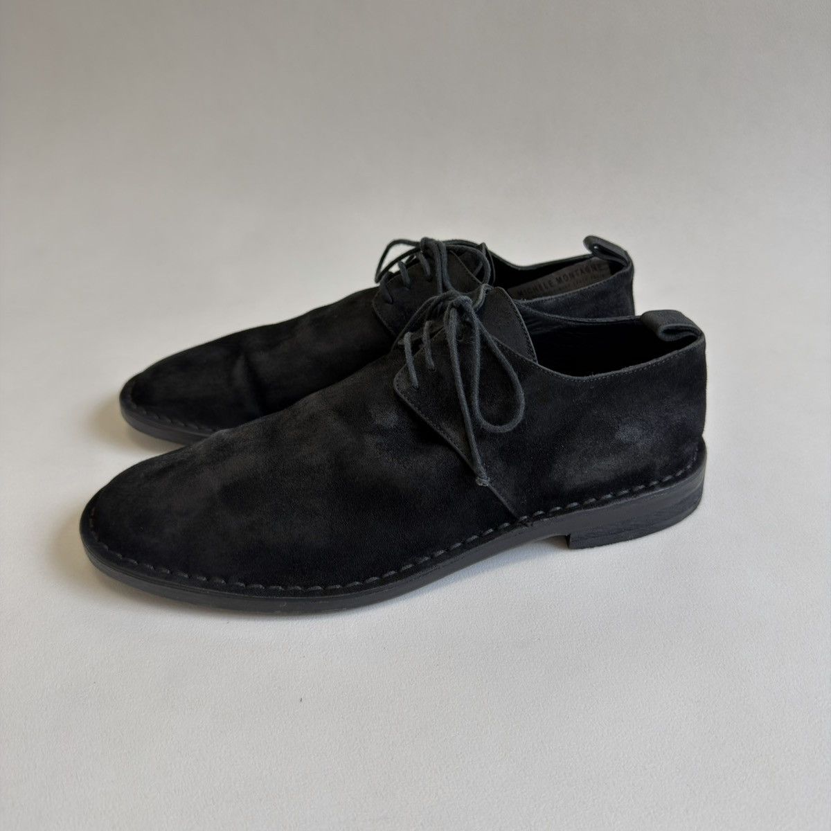Ann Demeulemeester Sample Black Burnished Suede Lace Up Shoes Size US 9 / EU 42 - 10 Thumbnail
