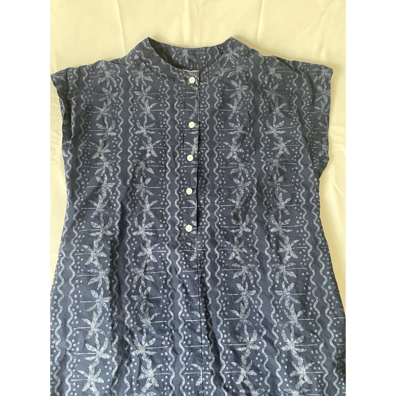 Vintage VINTAGE 90s Y2K Coastal Party Animal Shift Dress Navy Blue Beach Palm MIDI Med Party/Midi Shift Dress Women M Blue 90s Vintage Women Shift Dress Size M / US 6-8 / IT 42-44 - 2 Thumbnail