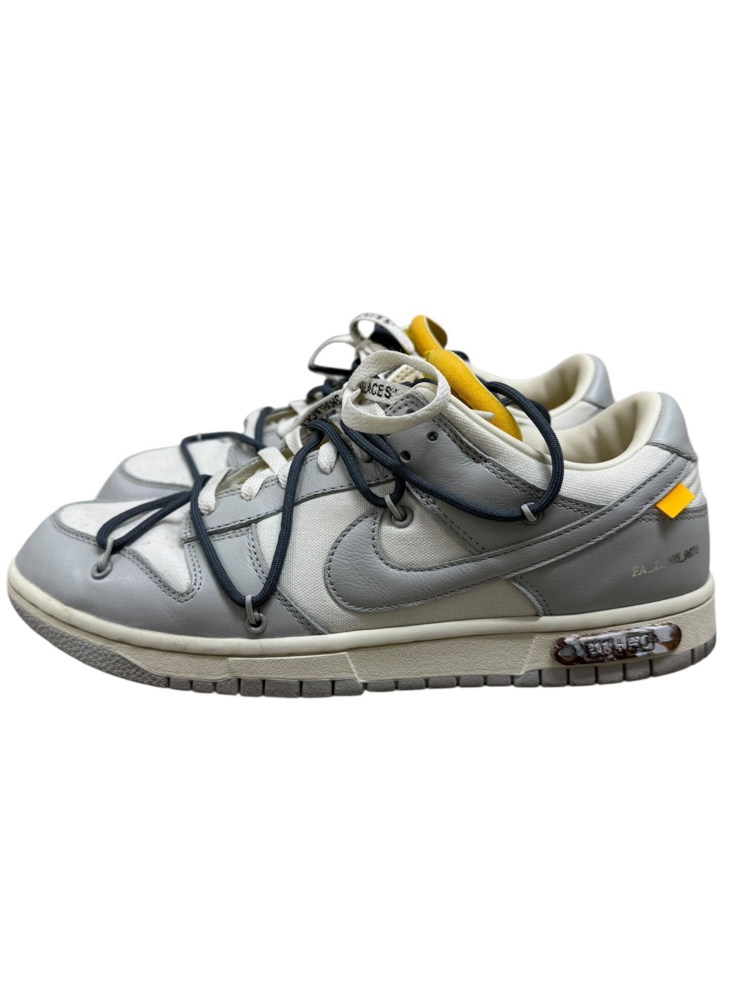 Nike × Off-White Nike Off-White Grey, White & Yellow Dunk 41 of 50 Mens 10 Size US 10 / EU 43 - 3 Thumbnail