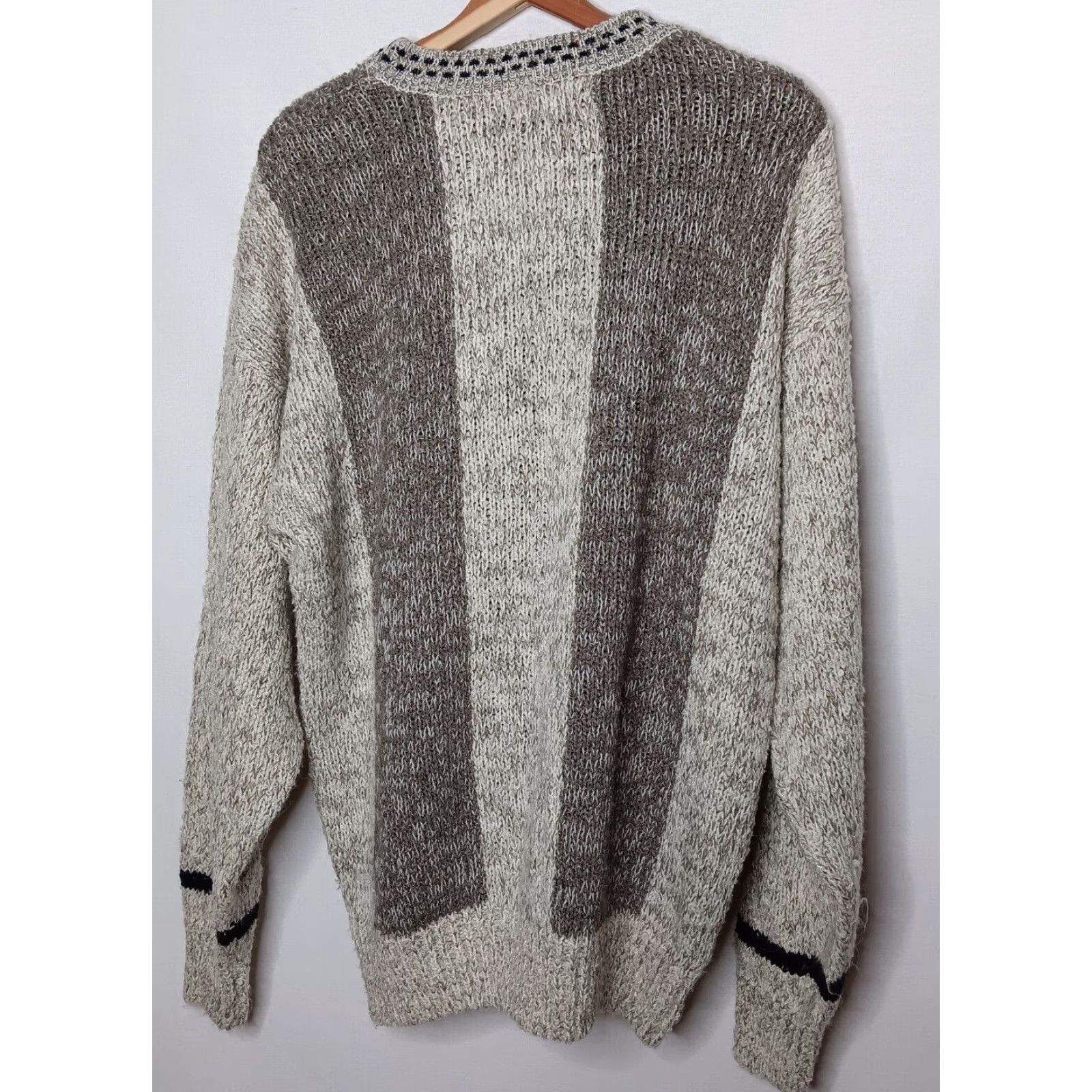 McGregor VINTAGE McGregor Sweater XL Crew Neck Pullover Southwest Geometric Knit 1990s Autumn Winter Mens Regular Gray/Tan/Natural Size US XL / EU 56 / 4 - 2 Thumbnail
