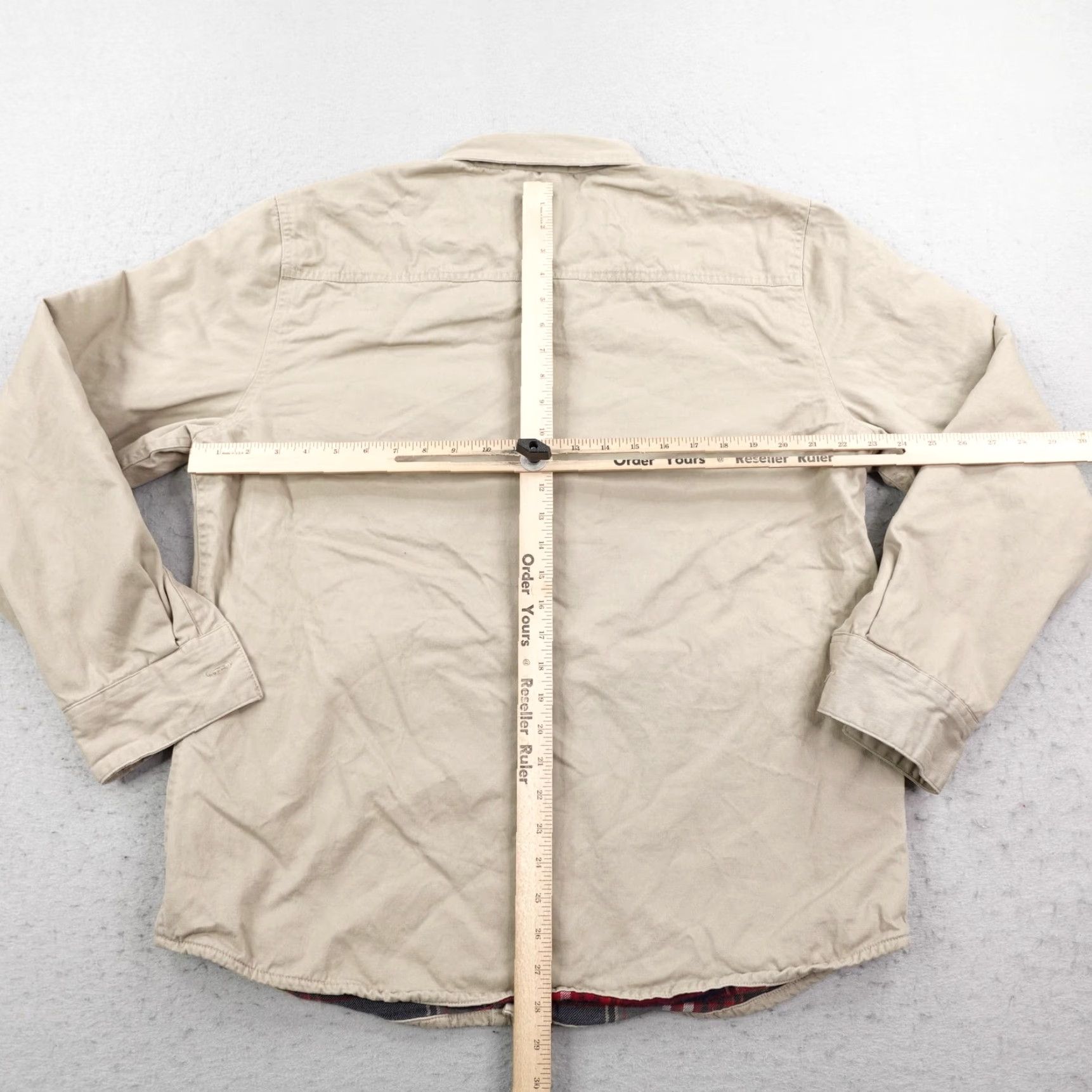 Vintage VINTAGE Woolrich Shirt Mens Large Beige Twill Flannel Lined Overshirt Shacket Utility Size US L / EU 52-54 / 3 - 5 Thumbnail