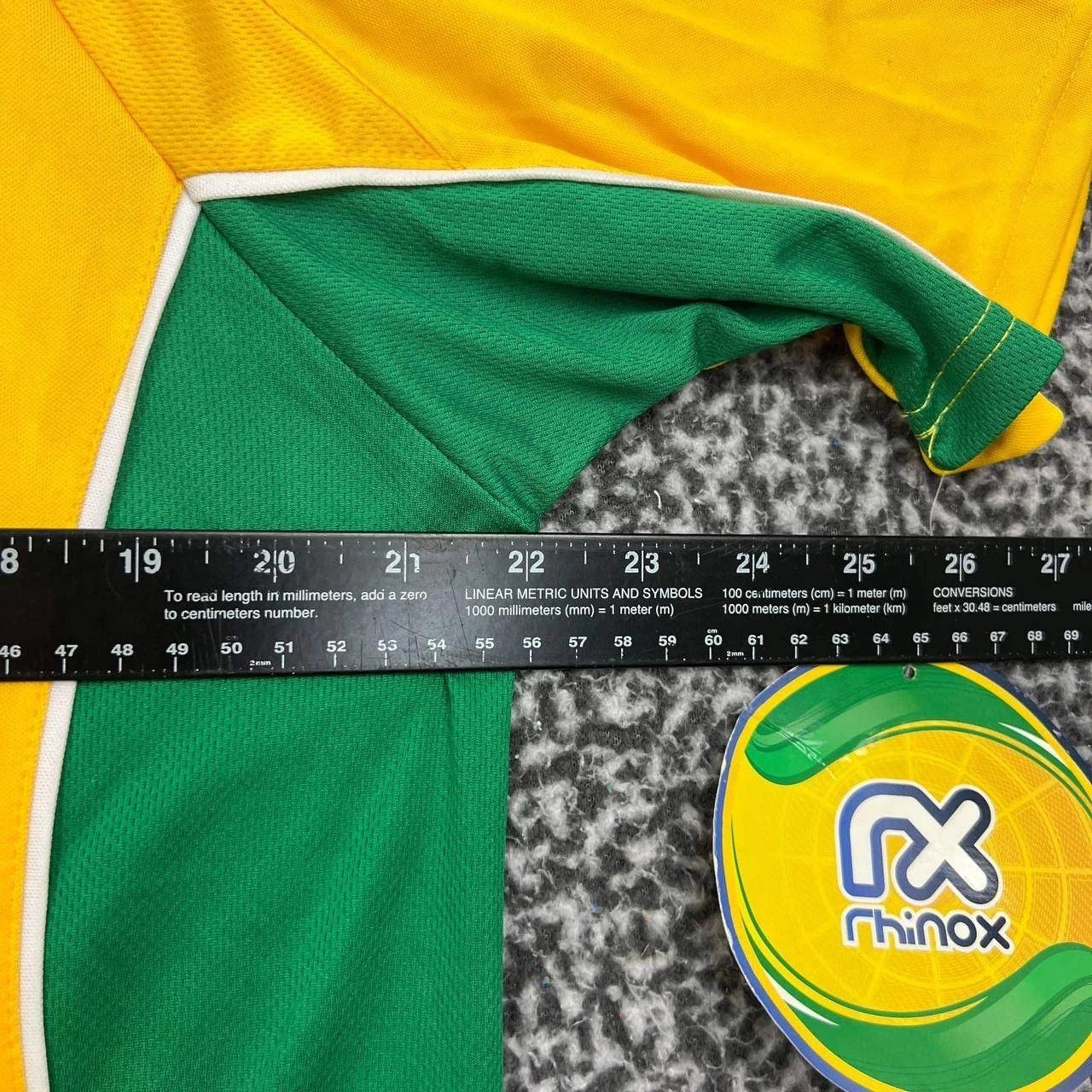 Rhinox Brazil Soccer Team Jersey Shirt Men M Short Sleeve V-Neck Size US M / EU 48-50 / 2 - 6 Thumbnail