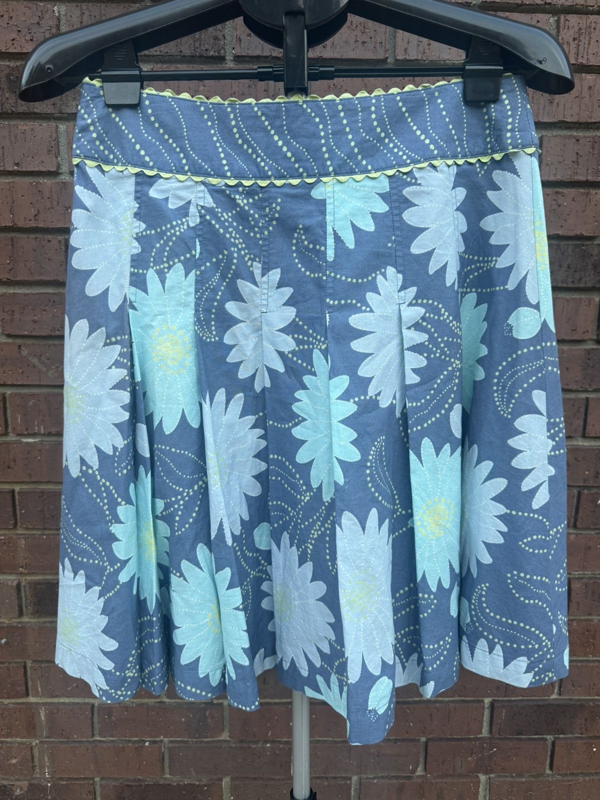 Liz Claiborne Liz Claiborne Blue Floral Drop Waist Loose Pleated Skirt Size 27" / US 4 / IT 40 - 5 Thumbnail