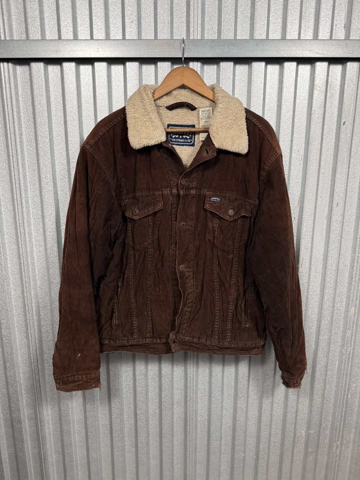 Levi's 90s Vintage Levis Mocha Distressed corduroy Cowboy Jacket Size US L / EU 52-54 / 3 - 8 Thumbnail