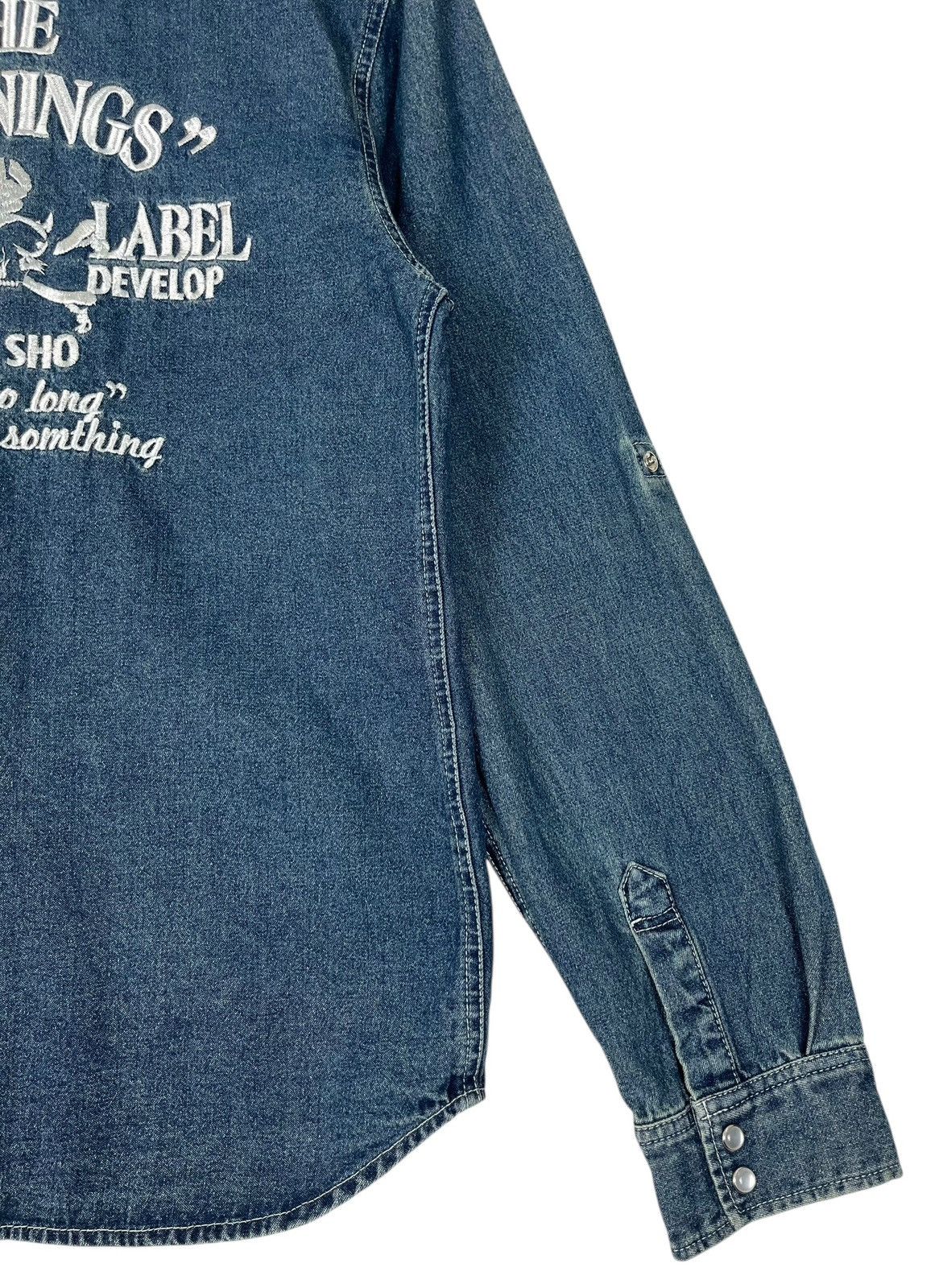 Japanese Brand Bernings Sho Embroidery Logo Snap Button Denim Shirt Size US L / EU 52-54 / 3 - 11 Thumbnail