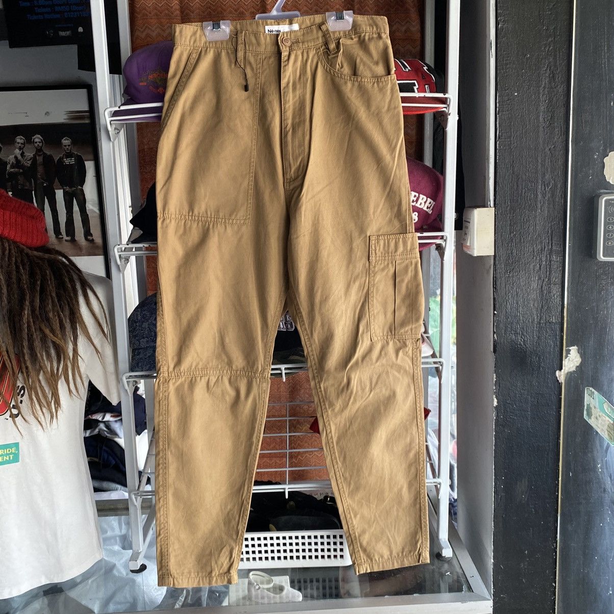 Issey Miyake Ne-net Carpenter Pants – Khaki w/ Playful Back Pockets Size US 29 - 2 Thumbnail