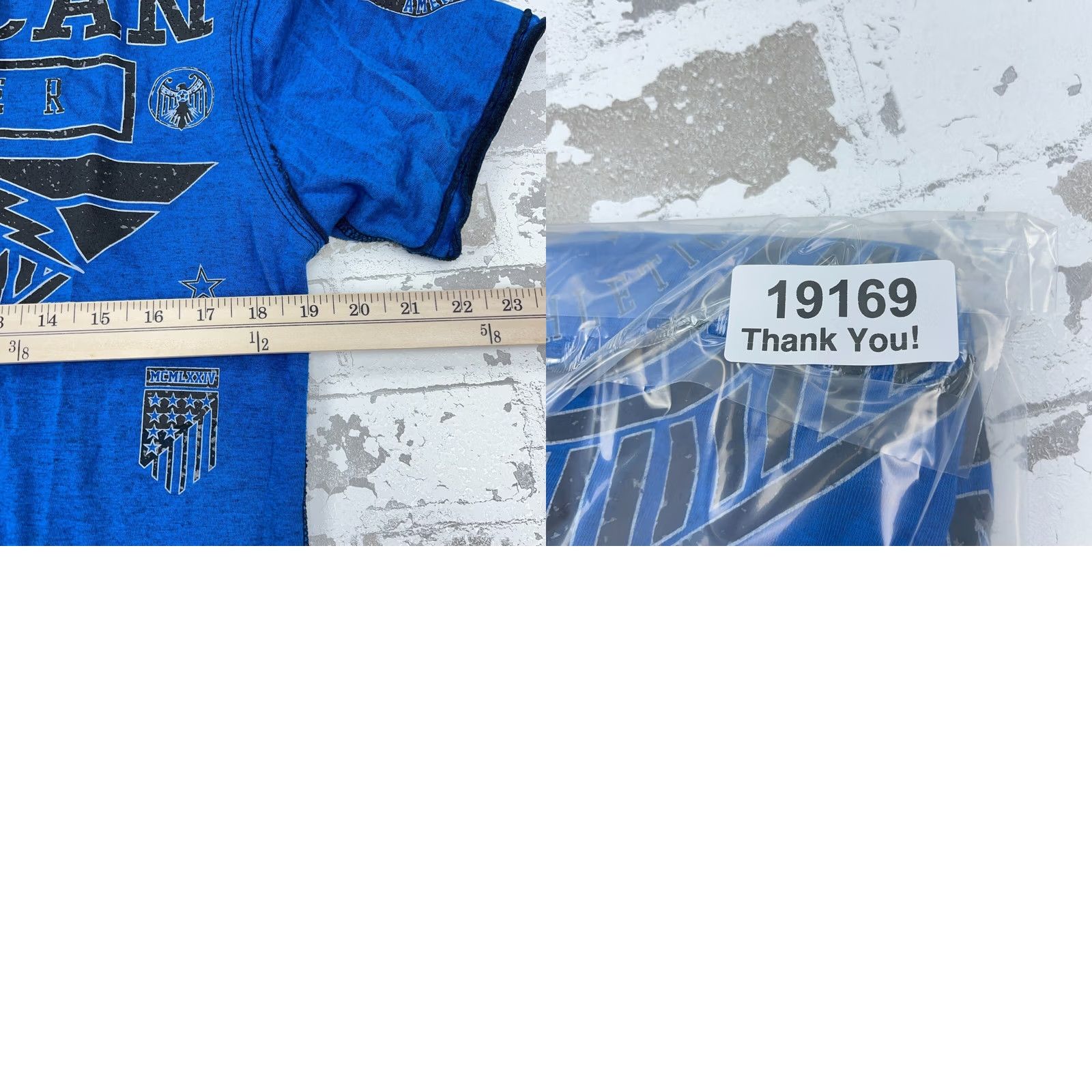 Vintage American Fighter Shirt Men Medium Blue Tee Reversible MMA Adult Two Sided Boxing Size US M / EU 48-50 / 2 - 8 Thumbnail