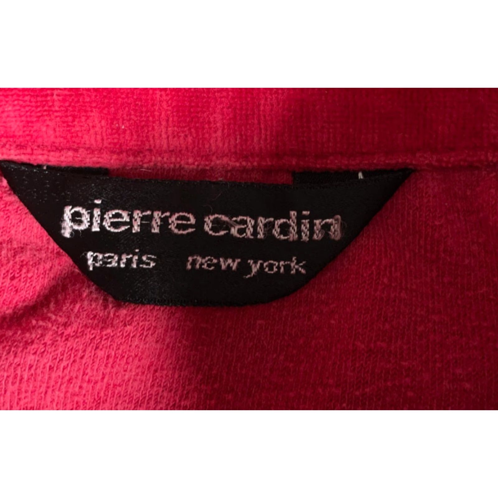 Pierre Cardin VINTAGE Pierre Cardin Velour Track Jacket Women Medium Dark Red White Retro Full Zip Unlined 80s Size M / US 6-8 / IT 42-44 - 3 Thumbnail