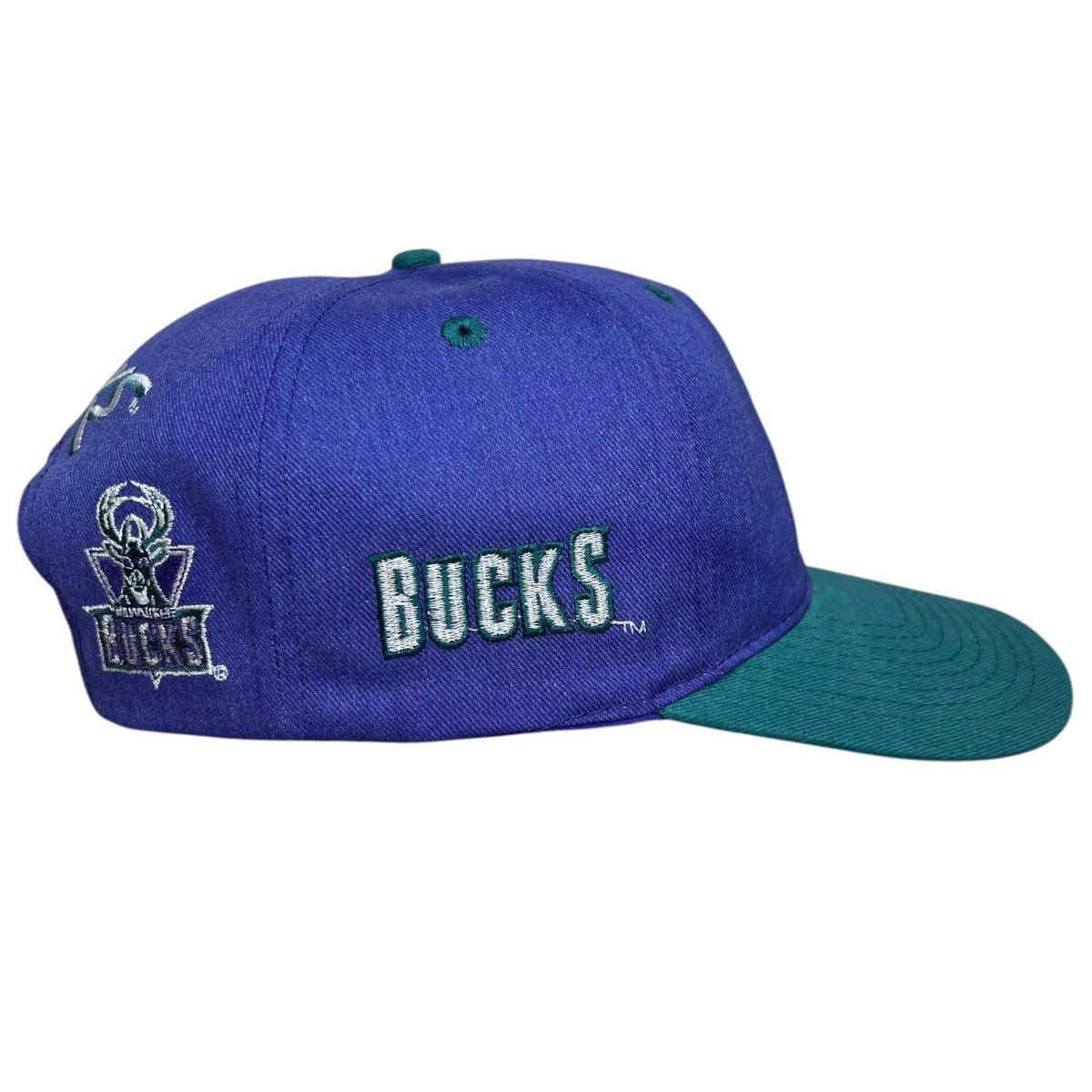 Twins Vintage 1990s NBA Milwaukee Bucks Twins Embroidered Snapback Size ONE SIZE - 4 Thumbnail