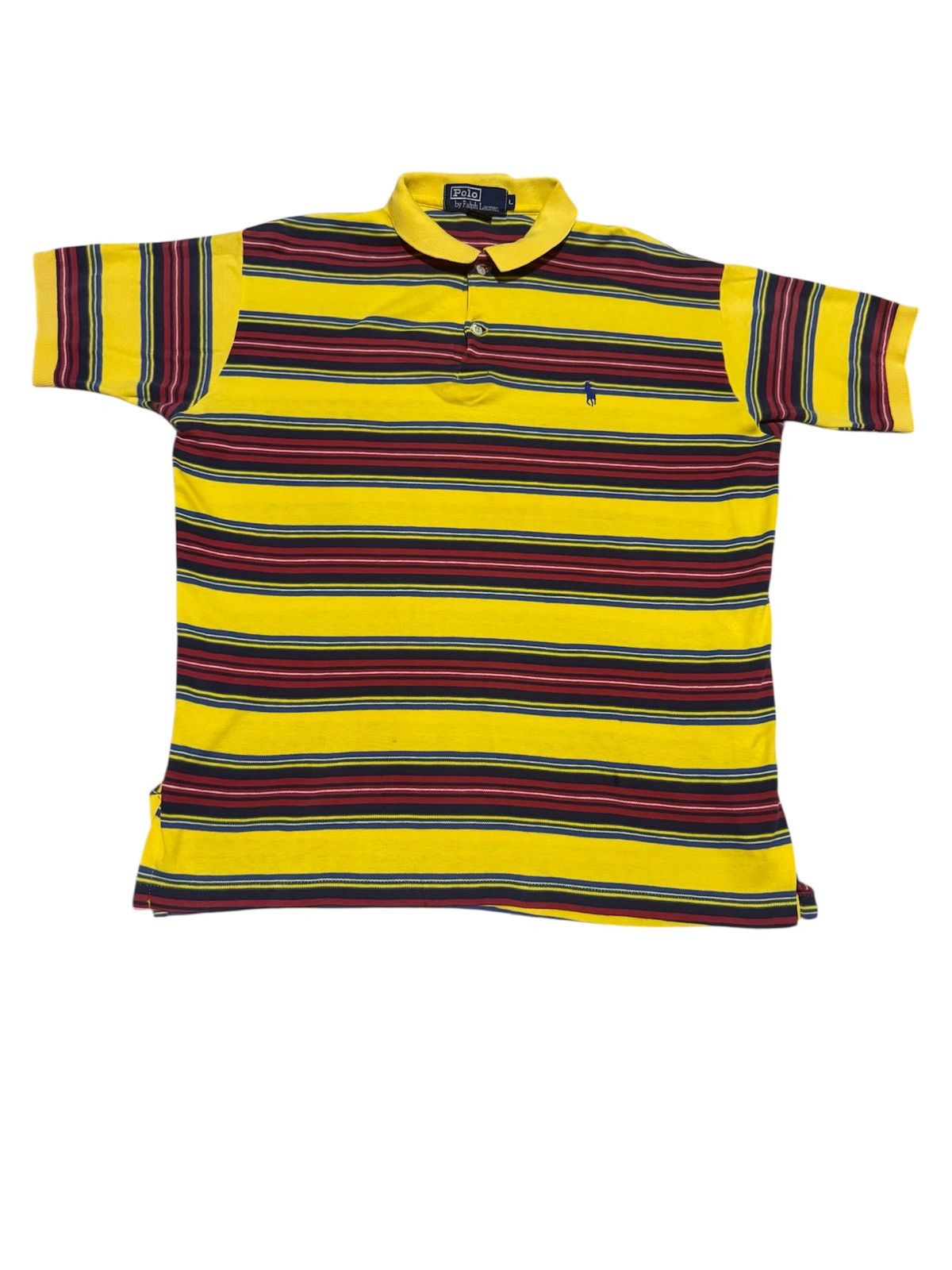 Polo Ralph Lauren × Ralph Lauren × Vintage 🇺🇸 Vtg Polo RL Stripe Small Pony Polo Shirt Size US L / EU 52-54 / 3 - 2 Thumbnail