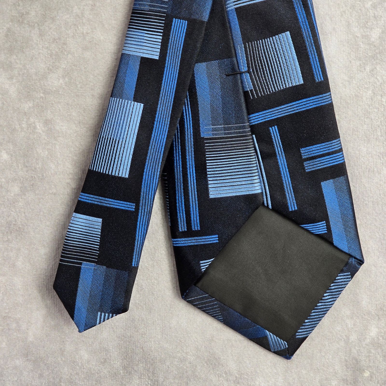Arrow Arrow Blue Black Gray Plaid Stripe 100% Silk Men's Neck Tie Size 30 - 6 Thumbnail