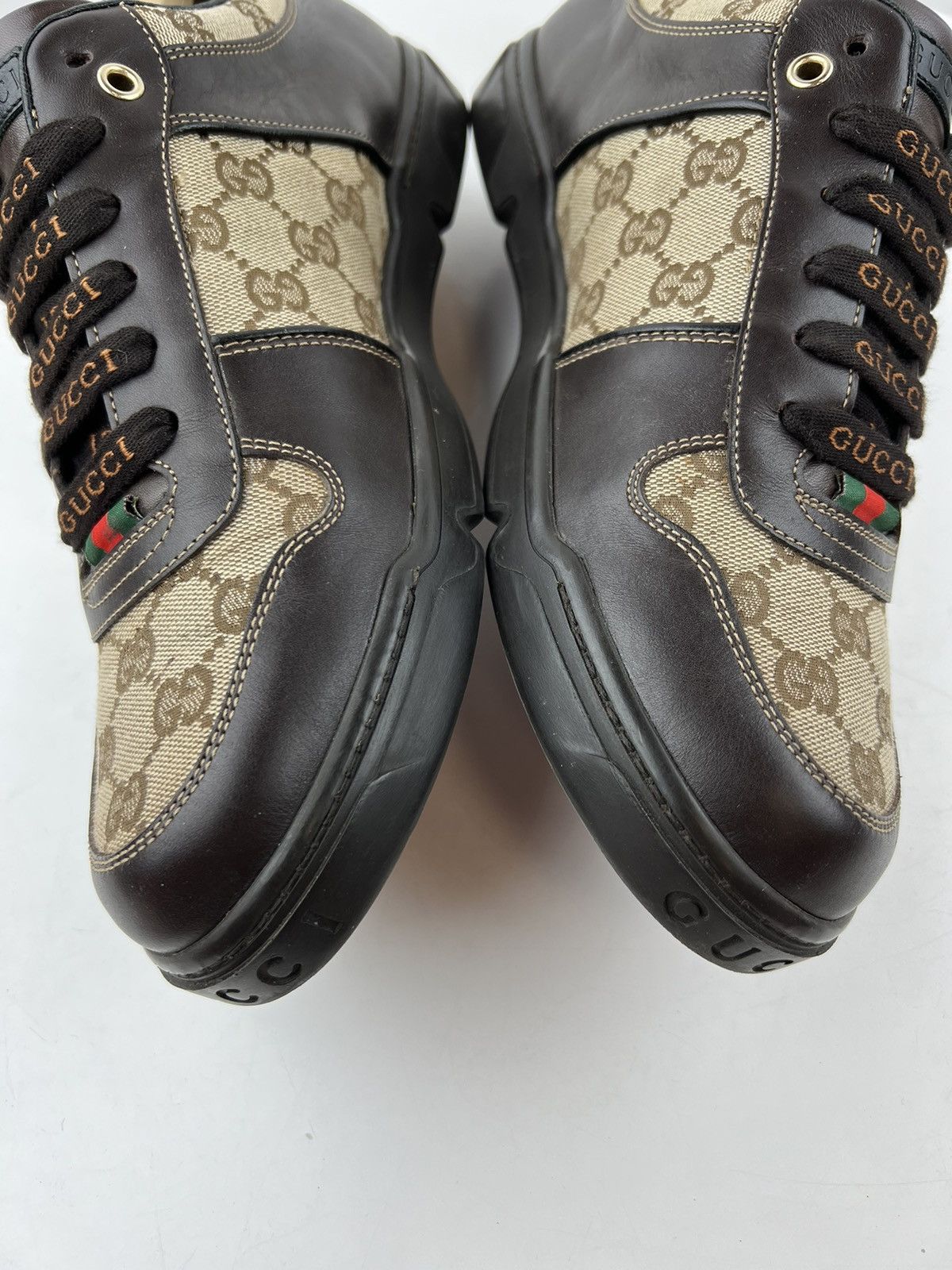 Gucci GUCCI Sneakers Leather Shoes GG Monogram Logo Brown Men’s Size US 9 / EU 42 - 8 Thumbnail