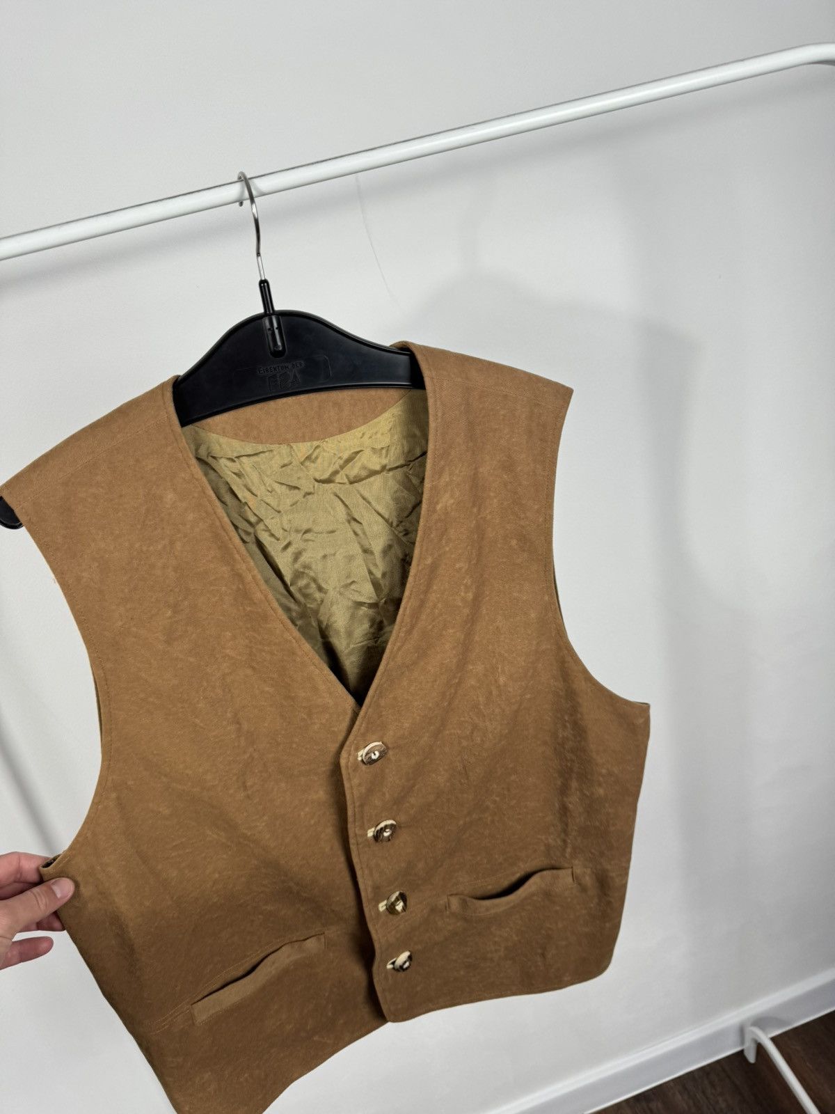 Other Vintage Light Brown Leather Vest Western Biker Waistcoat Size US L / EU 52-54 / 3 - 4 Thumbnail