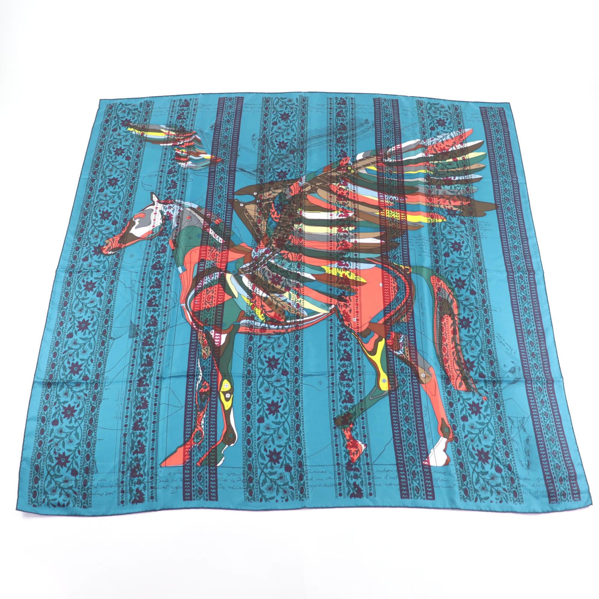 Hermes HERMES Carre 140 LE PEGASE D Pegasus 100% Silk Geant Scarf Muffler Multi-colored Box Included Made in France Women's Size ONE SIZE - 1 Thumbnail