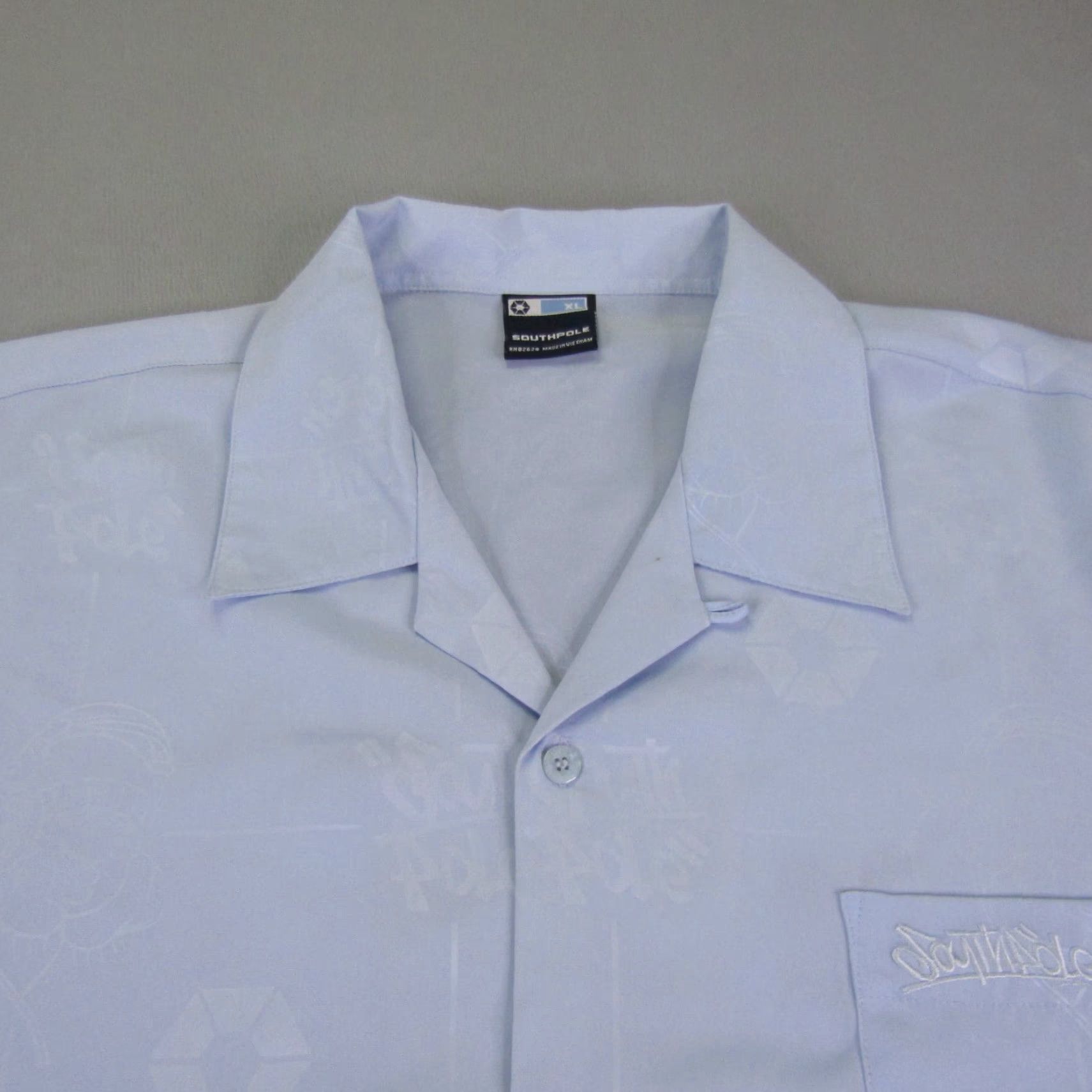 Southpole VINTAGE Southpole Shirt Mens XL Blue Button Up Graffiti Hip Hop Y2K Size US XL / EU 56 / 4 - 2 Thumbnail