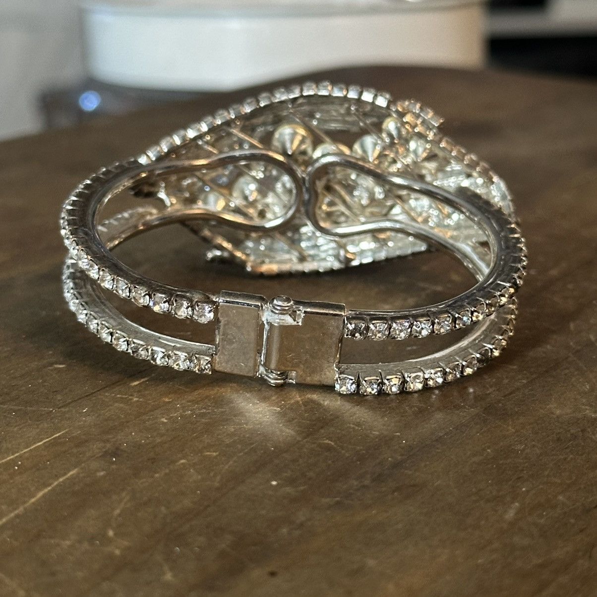 Vintage Vintage rhinestone clamper bracelet Size ONE SIZE - 7 Thumbnail
