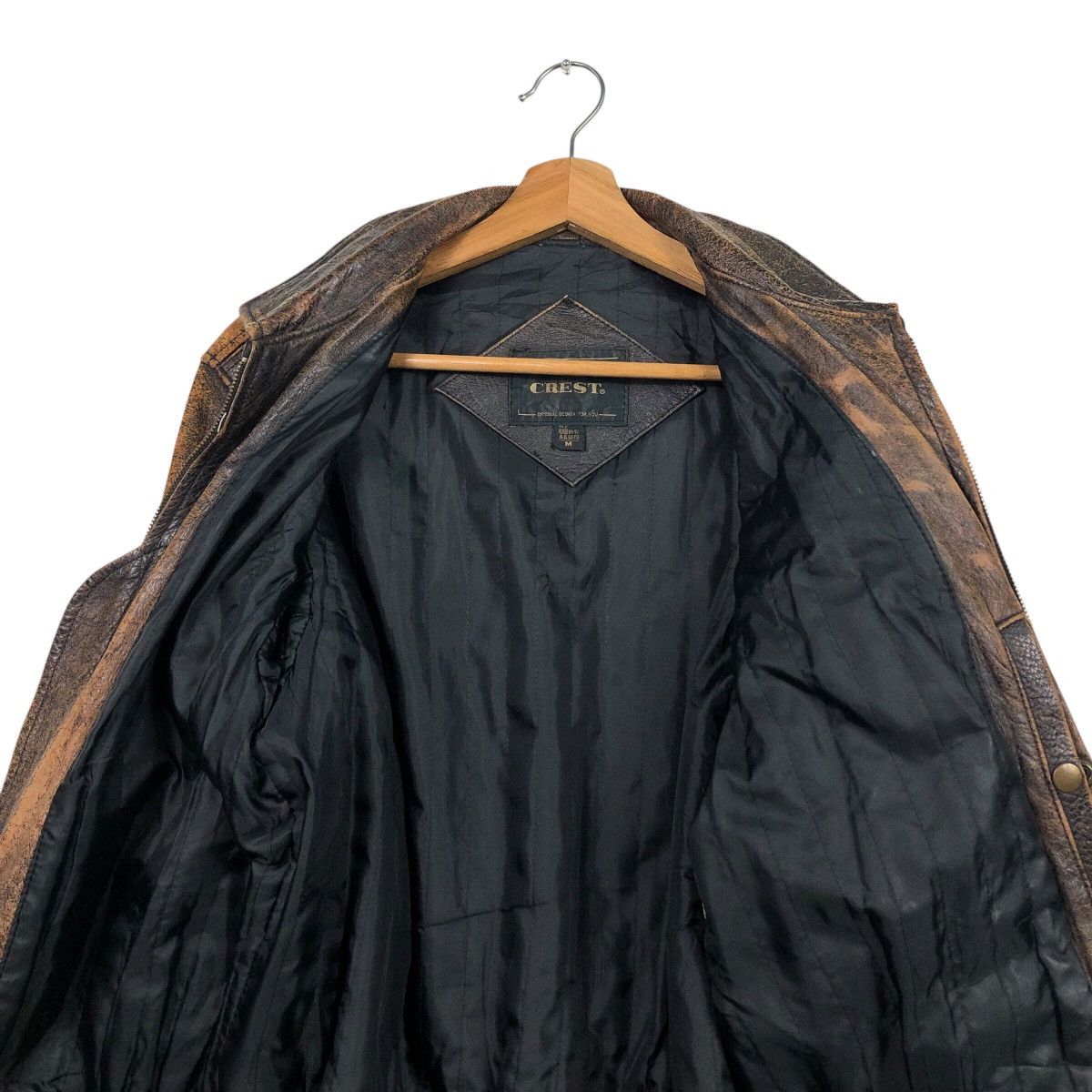 Japanese Brand Vintage Distressed Leather Bomber Jacket Grunge Patina Fade Size US M / EU 48-50 / 2 - 15 Thumbnail