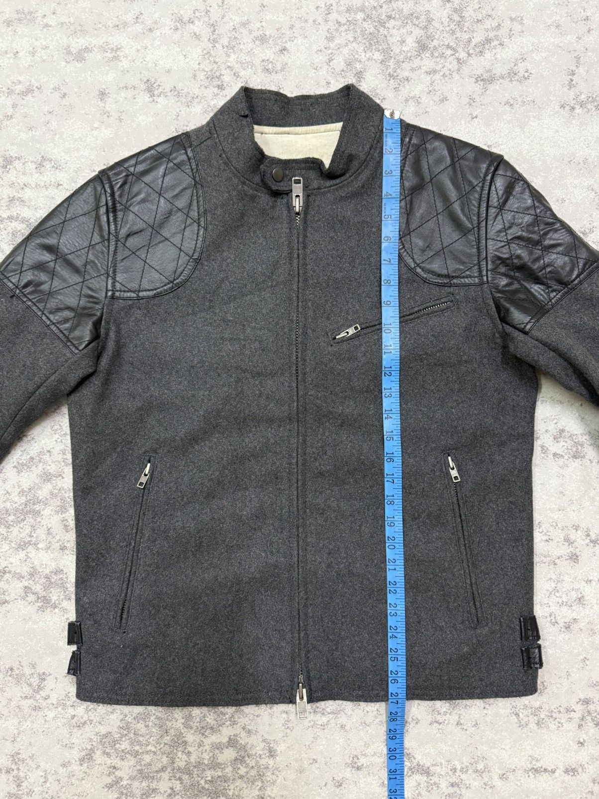 Chevignon Vintage Chevignon patch leather shoulder wool jacket Size US M / EU 48-50 / 2 - 18 Thumbnail