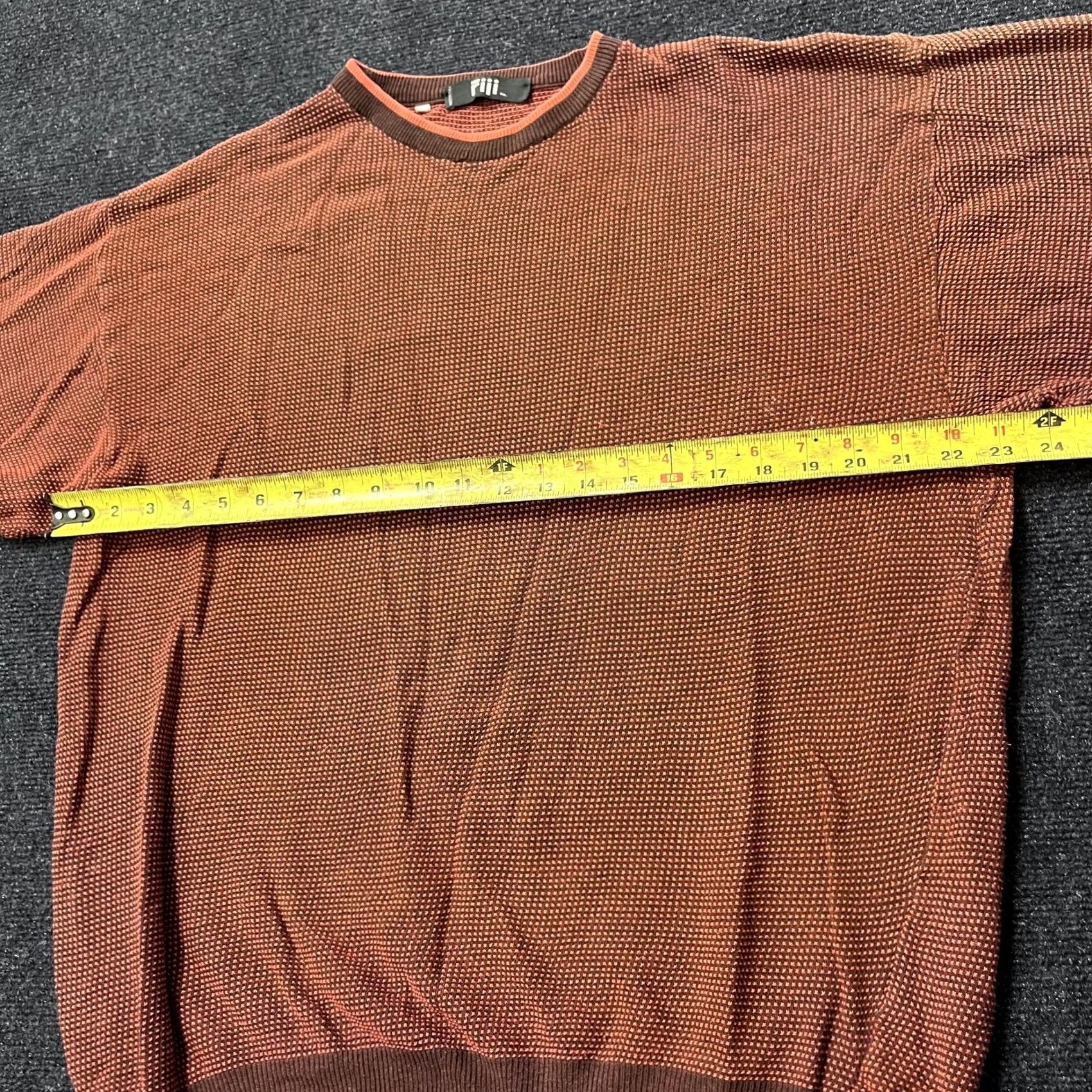 Vintage Fiii Sweater Mens Large Brown Orange Crewneck Waffle Knit Pullover Made in Italy Size US XL / EU 56 / 4 - 6 Thumbnail