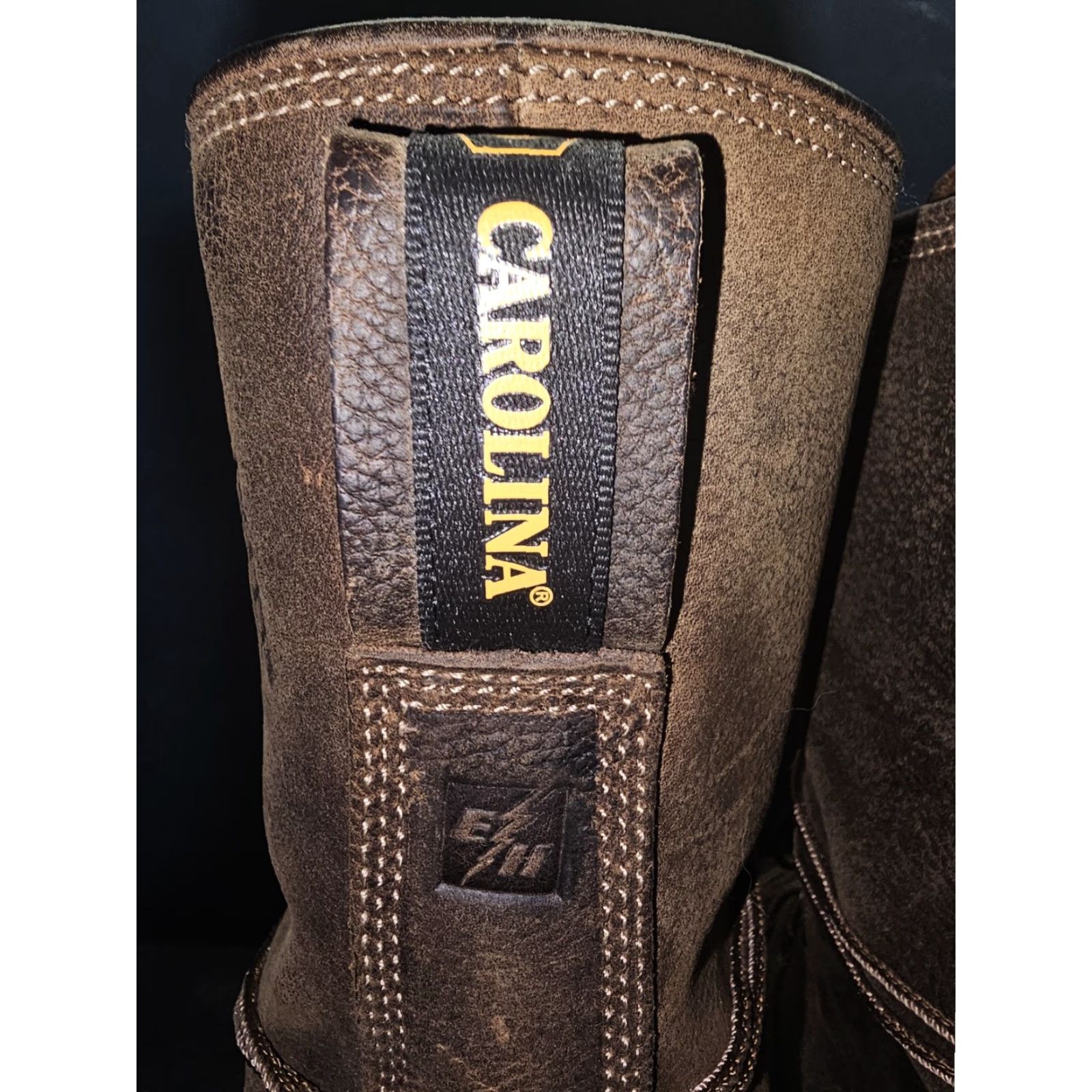 Vintage Carolina CA1904 Linesman Boots Brown Leather Waterproof Composite Toe Men Sz 12D Size US 11 / EU 44 - 7 Thumbnail