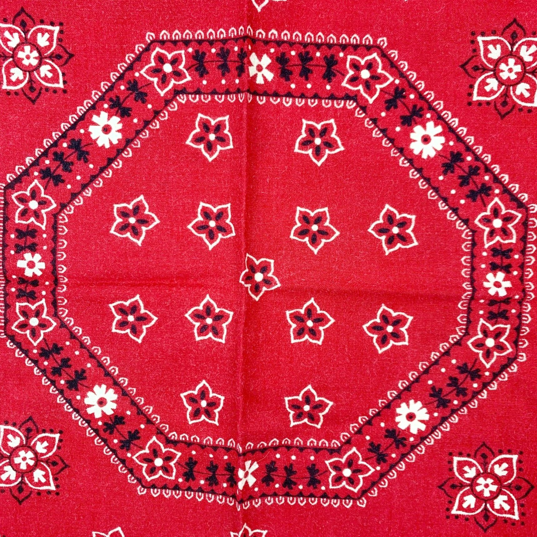 Vintage VINTAGE Bandana Western Floral Red 20" x 22" Unbranded Cotton Unisex Men Women Girls Boys Size ONE SIZE - 5 Thumbnail