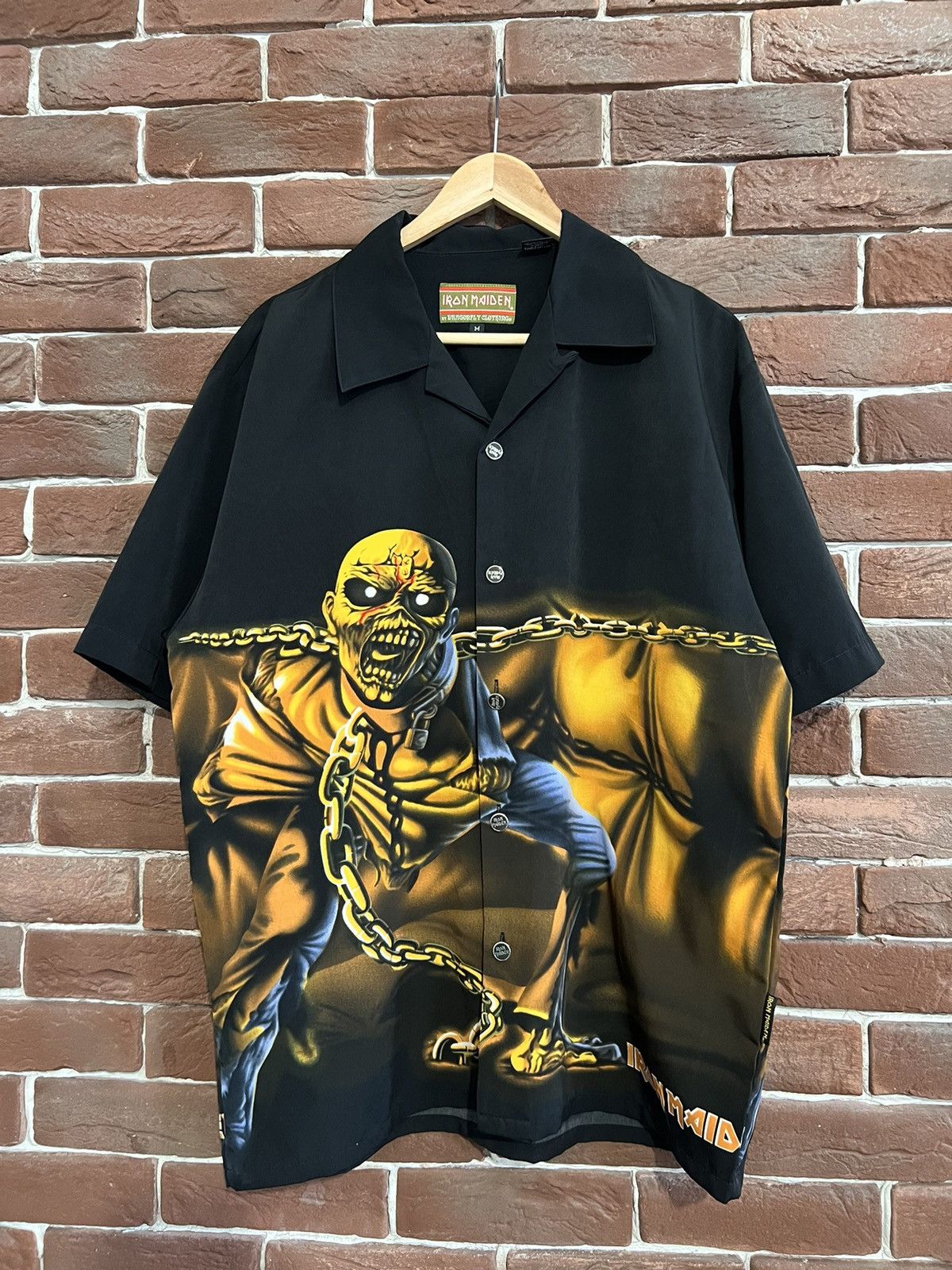 Dragonfly Rare Vintage 90s Iron Maiden Band Button-up shirt Dragonfl Size US M / EU 48-50 / 2 - 1 Thumbnail