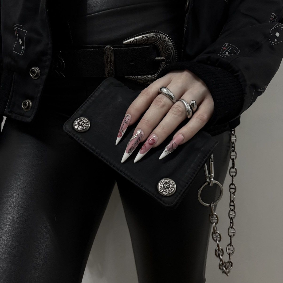 Chrome Hearts Chrome hearts mini pouch with clip chain wallet