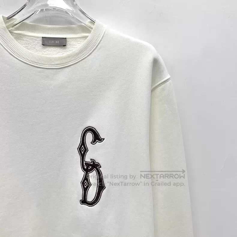 Dior Dior White letter embroidery cotton round-neck long-sleeve Size US S / EU 44-46 / 1 - 3 Thumbnail