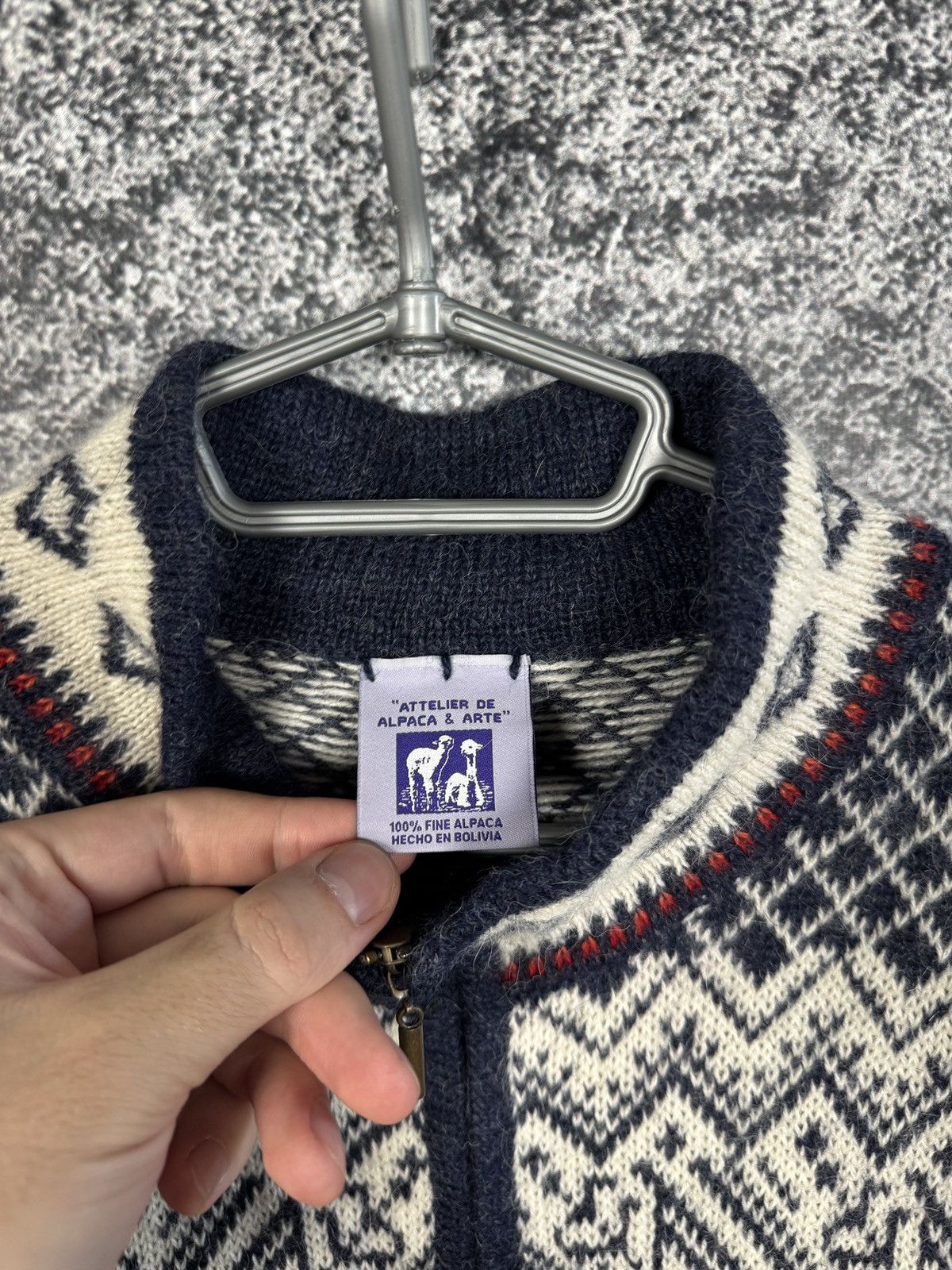 Vintage Attelier De Alpaca Arte 1/4 Zip Wool Sweater Ski Lodge Sz M Size US M / EU 48-50 / 2 - 7 Thumbnail