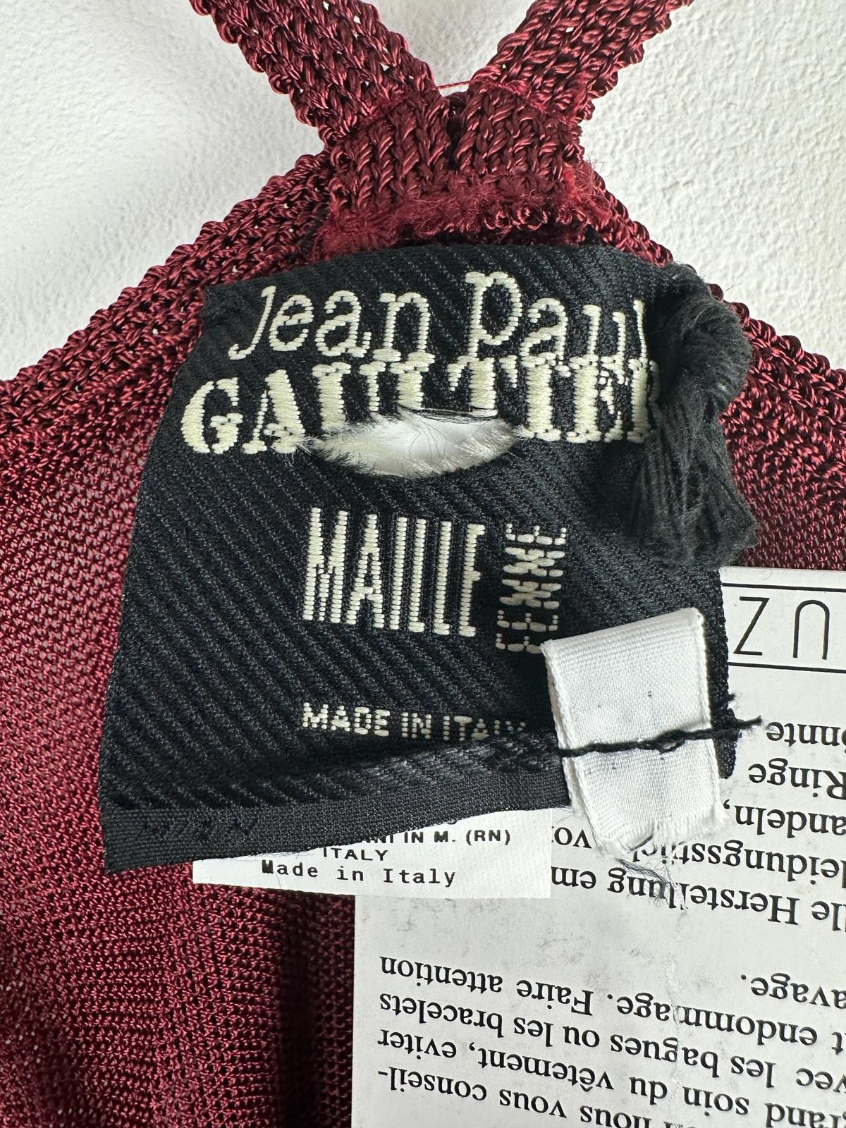 Jean Paul Gaultier Jean Paul Gaultier Maille Femme Burgundy Fringe Dress Size L / US 10 / IT 46 - 6 Thumbnail