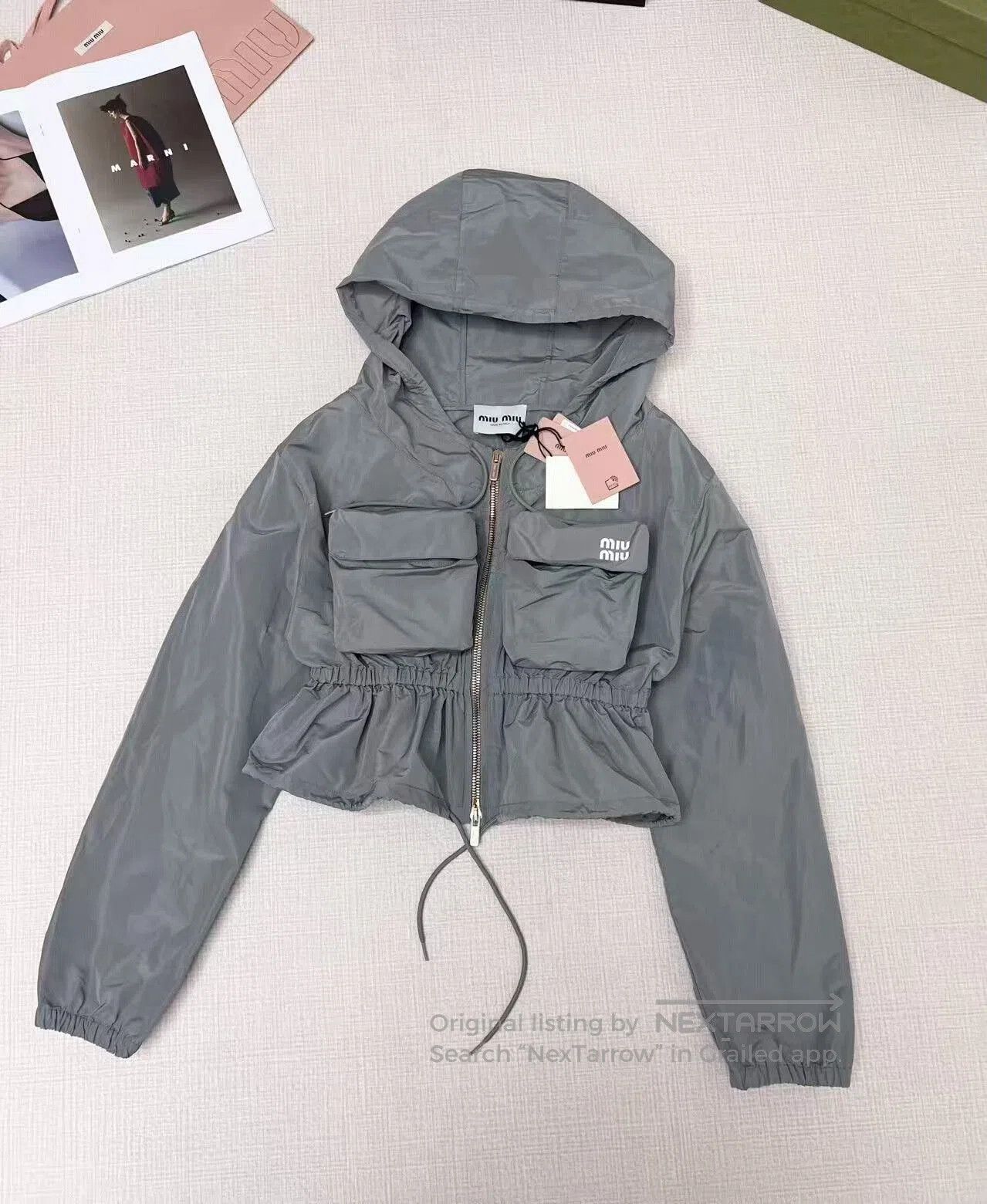 Miu Miu Miu Miu Gray Windbreaker Jacket Size 42. Size M / US 6-8 / IT 42-44 - 1 Thumbnail