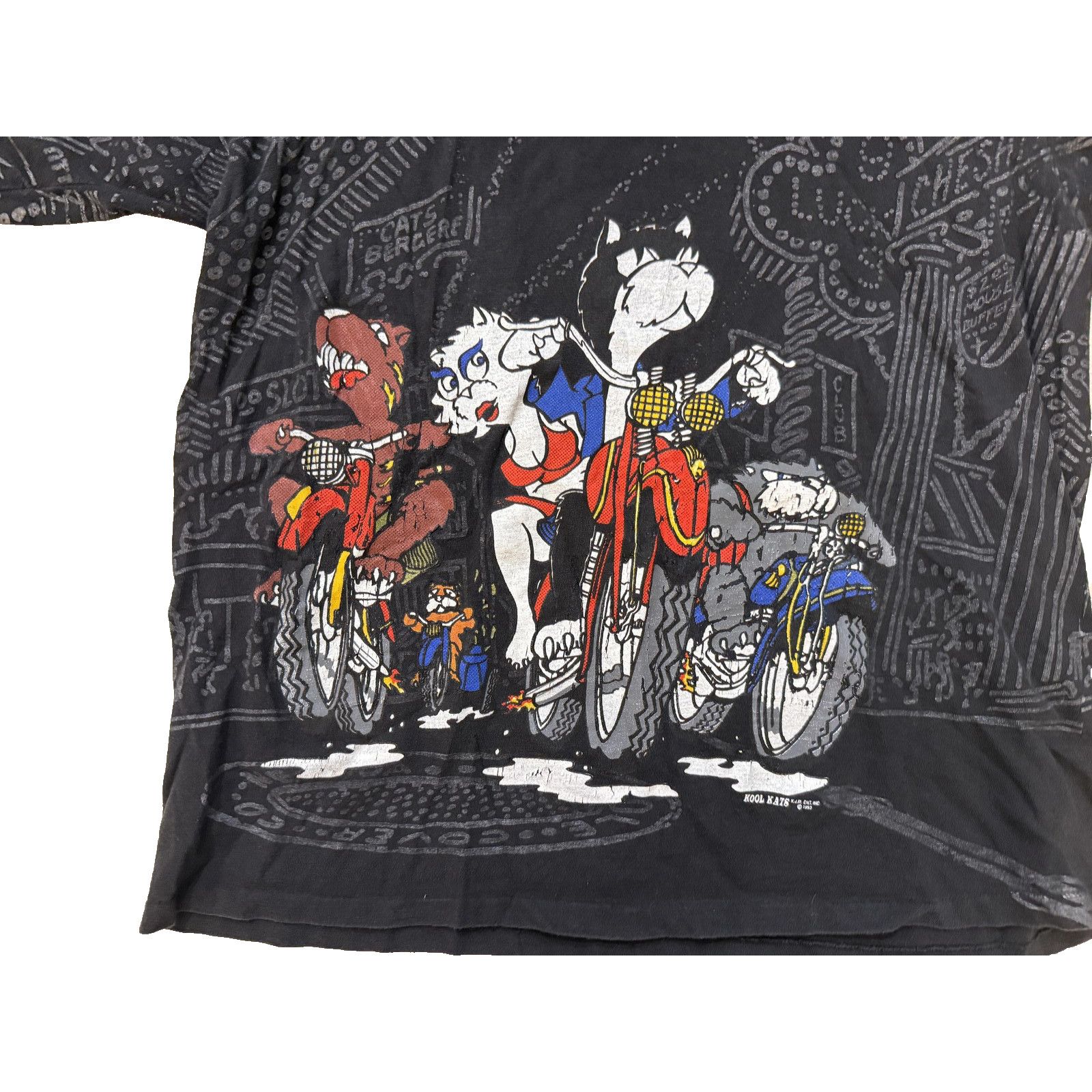 & Other Stories Vintage 90s Kool Kats Shirt Men MED Biker Casino AOP Size US M / EU 48-50 / 2 - 3 Thumbnail