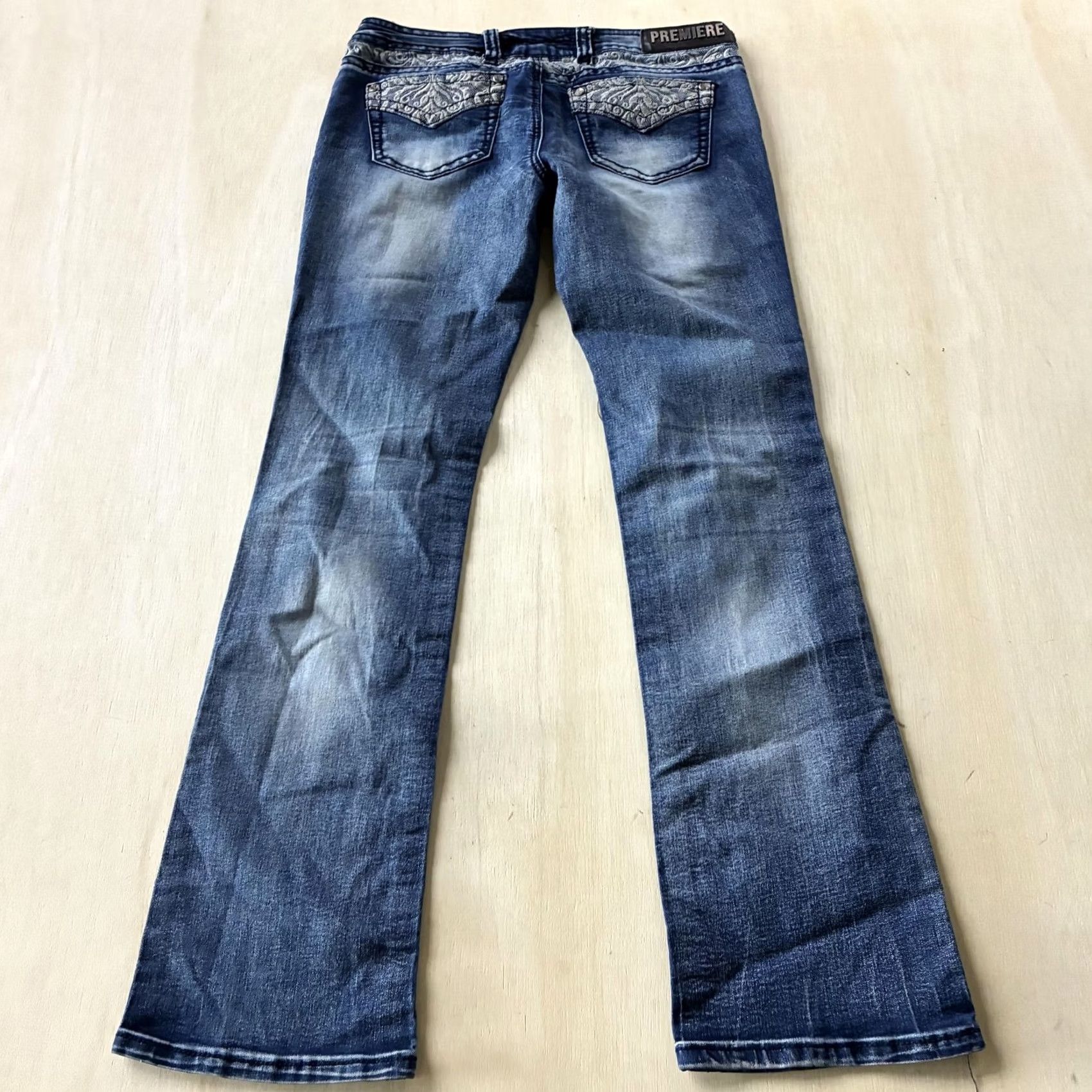 Vintage VINTAGE rue21 Premiere Slim Boot Jeans Womens 5/6 Medium Wash Distressed Stretch Size 27" / US 4 / IT 40 - 4 Thumbnail