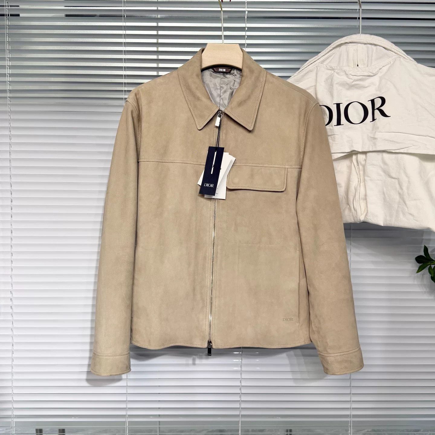 Dior Dior Beige Leather Jacket with Zip Size US M / EU 48-50 / 2 - 1 Thumbnail