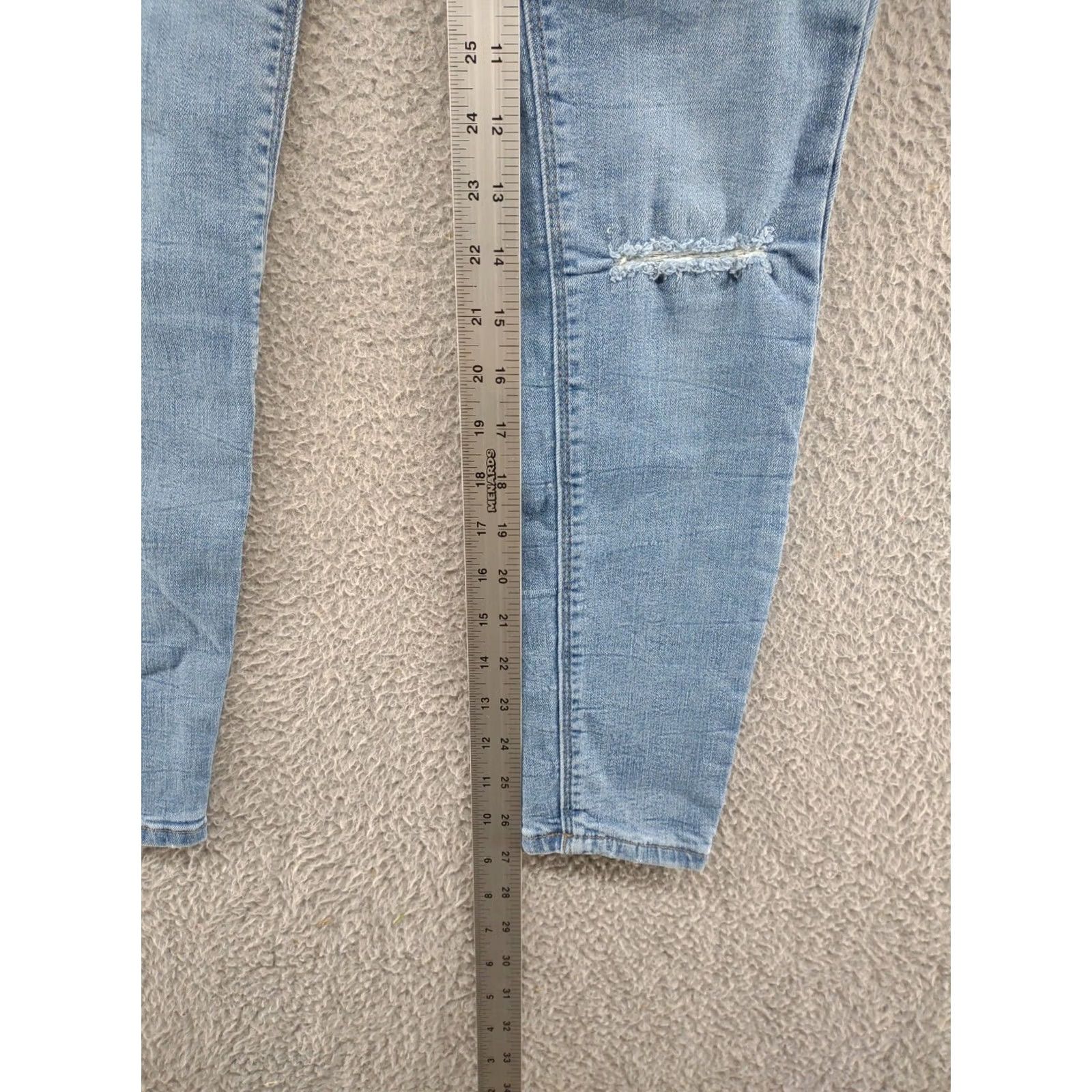 Vintage Mudd Women's Distressed High Rise Ankle Jeggings FLX Stretch Jeans SZ 3 Skinny Stretch Blue Denim 5-Pocket Womens Jegging Jeans Size 26" / US 2 / IT 38 - 7 Thumbnail