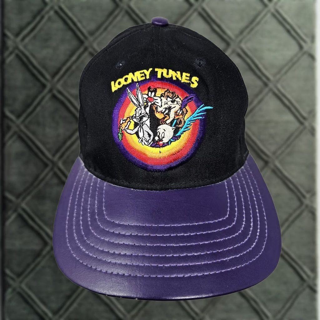 Vintage VINTAGE Looney Tunes Hat Cap Baseball Strap Back One Size Black Mens Cartoon 90s Size ONE SIZE - 1 Thumbnail