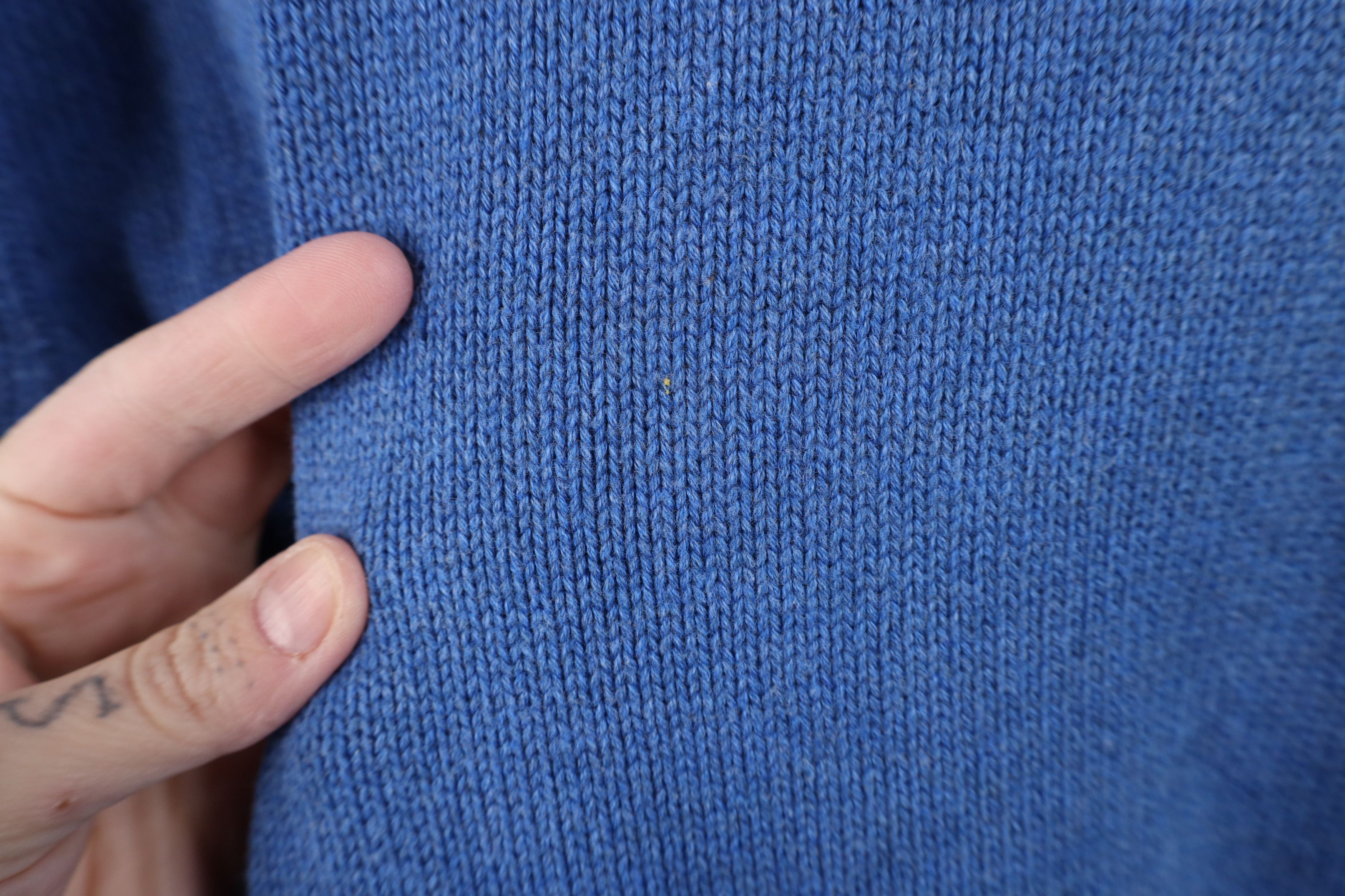 L.L. Bean Vintage 90s LL Bean Heavy Cotton Knit Crewneck Sweater Blue Size US XL / EU 56 / 4 - 4 Thumbnail